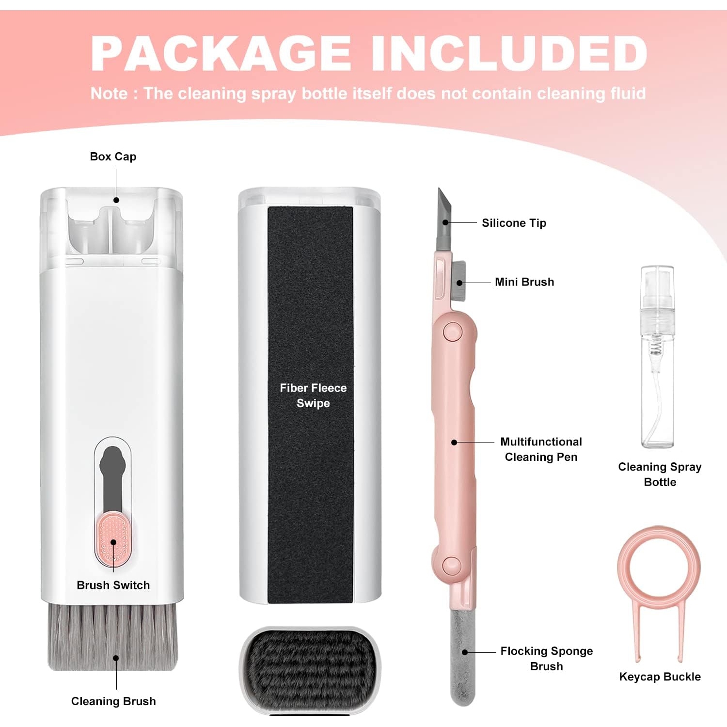 7 in 1 Electronic Cleaner Kit, Keyboard Cleaner Kit, Cleaning Pen for Airpods Pro, Multifunctional Cleaning Kits fit for Keyboards, Cell Phones,