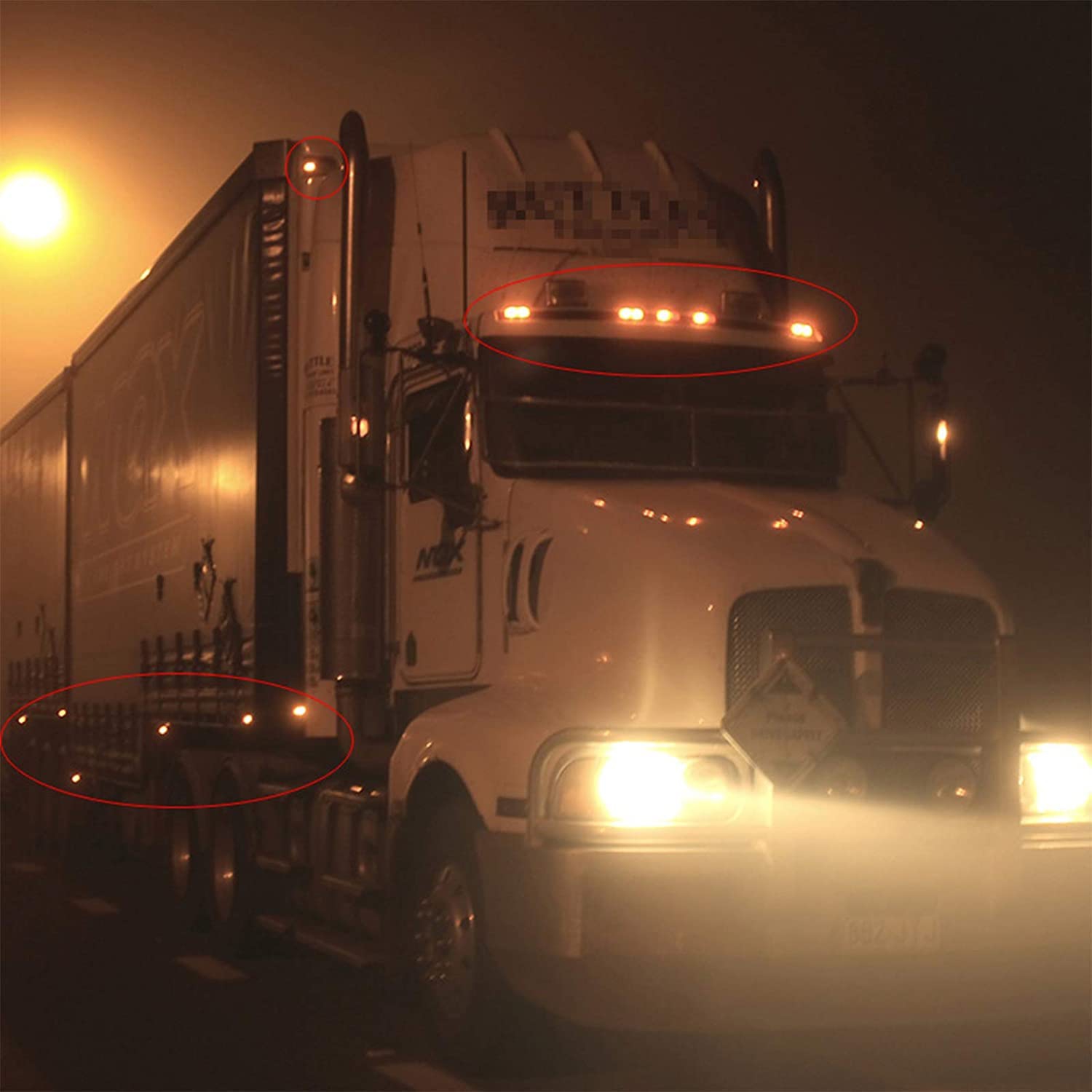 10PCS 3/4" Round LED Side Marker Lights,12V Waterproof 3SMD LED Clearance Light, Front Rear Indicator, Grommet Mount Signal light for Truck RV Pickup