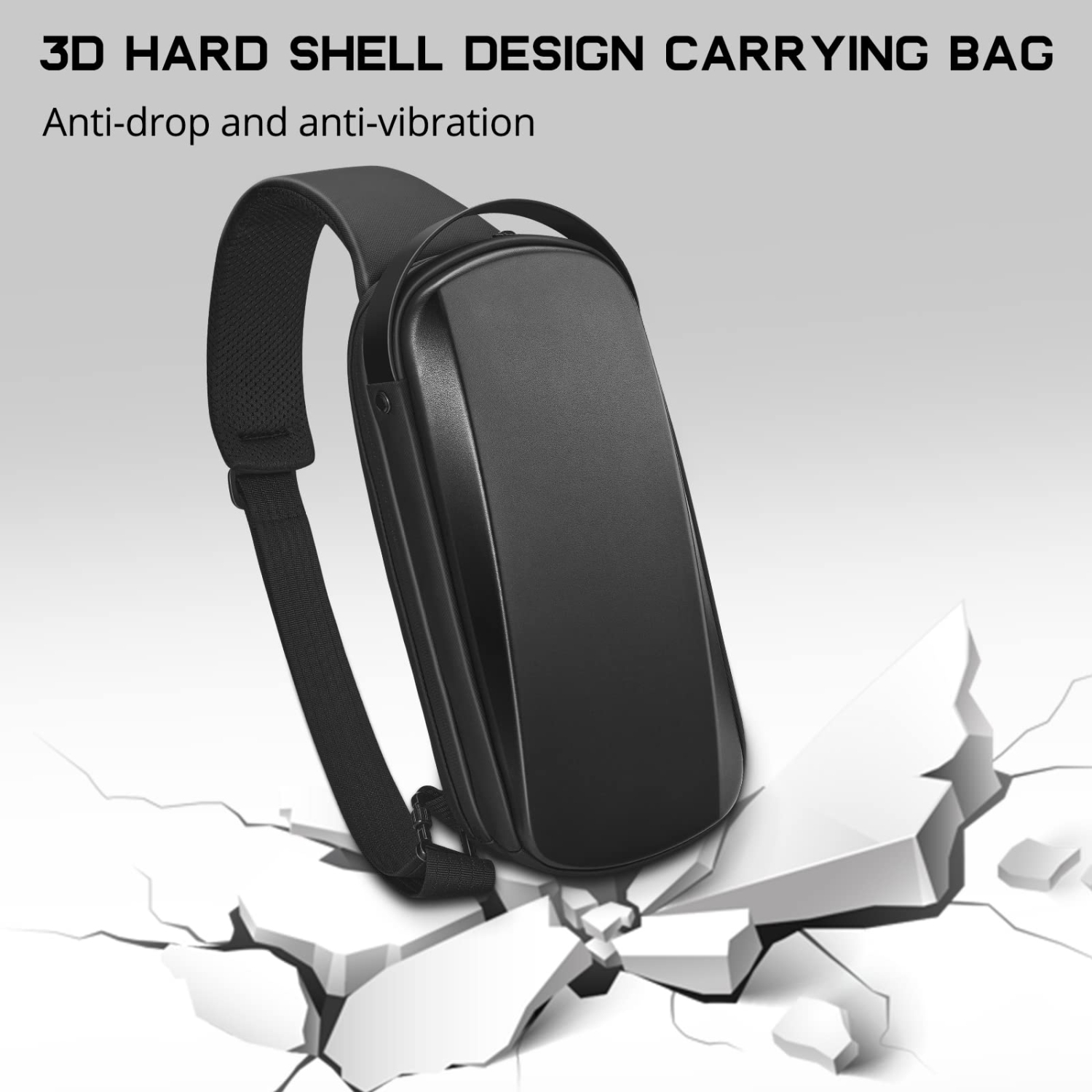 Carrying Case for Steam Deck Console & Accessories, Shockproof Hard Shell Protective Crossbody Shoulder Chest Backpack with Pockets Fit Console for