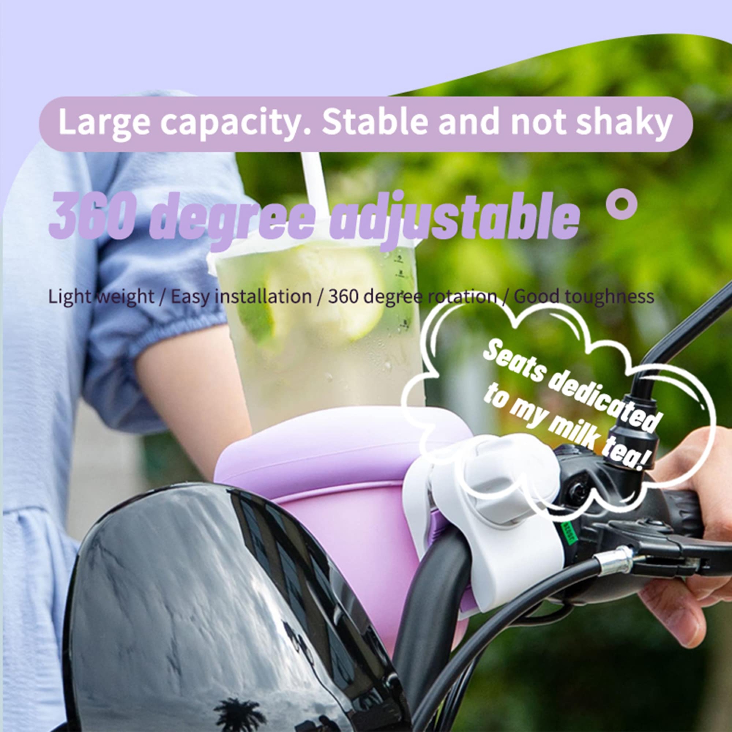 Universal Cup Holder,Mega Strength Adjustable Clamp for Cup Holder for Baby Stroller,Bike,Motorcycle,Wheelchair,Walker,360 Degrees Rotation Drink