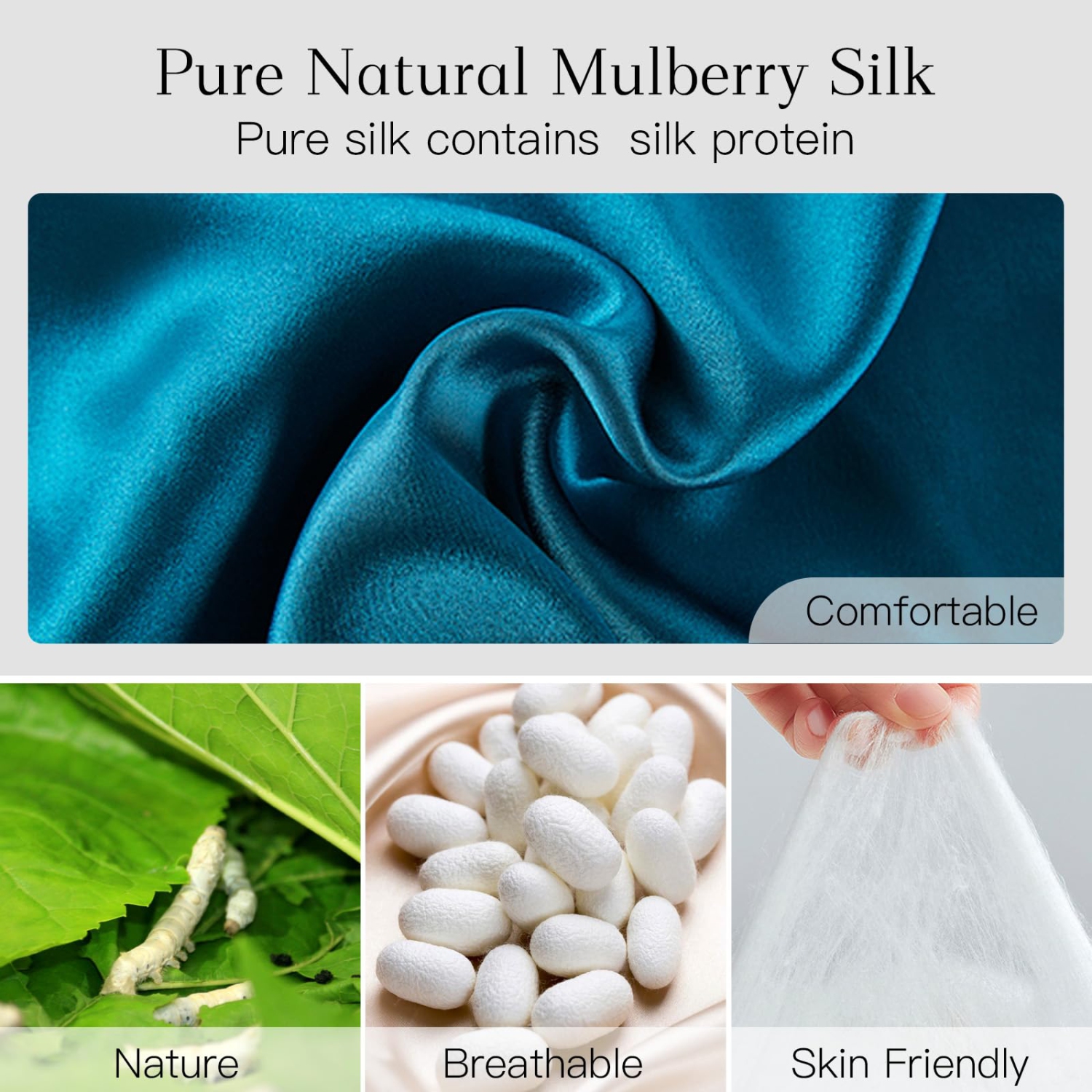 Silk Eye Mask for Women for Men,Sleep Eye Masks,Eye Mask for Sleeping Silk,Blackout Eye Covers Adjustable,Skin Friendly Large Size, Soft