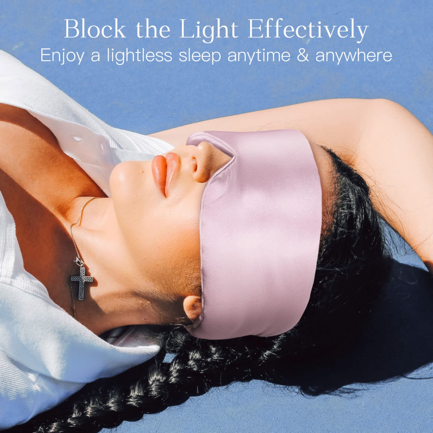 Silk Eye Mask for Women for Men,Sleep Eye Masks,Eye Mask for Sleeping Silk,Blackout Eye Covers Adjustable,Skin Friendly Large Size, Soft