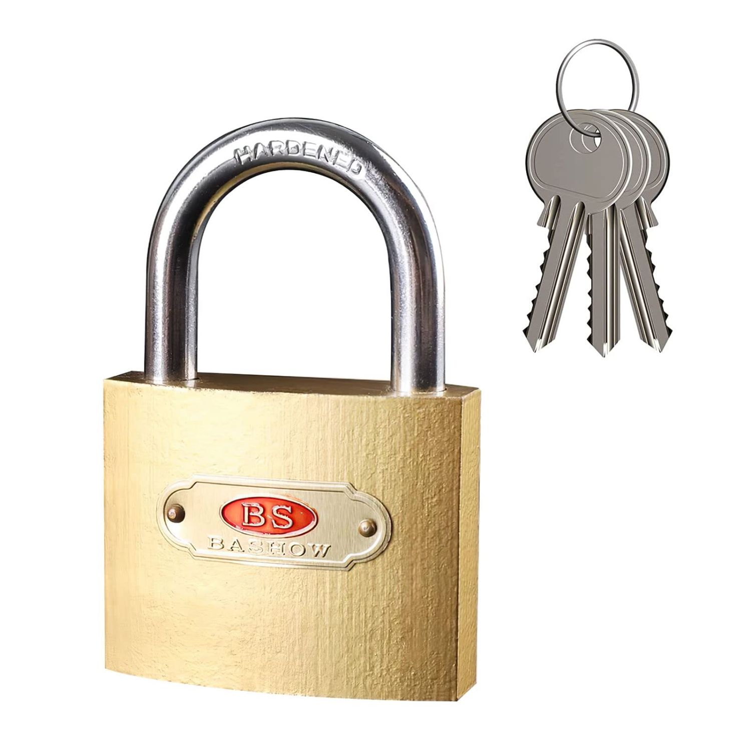 Solid Brass Padlock, 1 Pcs Padlock with Keys, 38mm Locker Padlock with 3 Keys for School, Gym Locker, Garage, Luggage, Shed, Yard