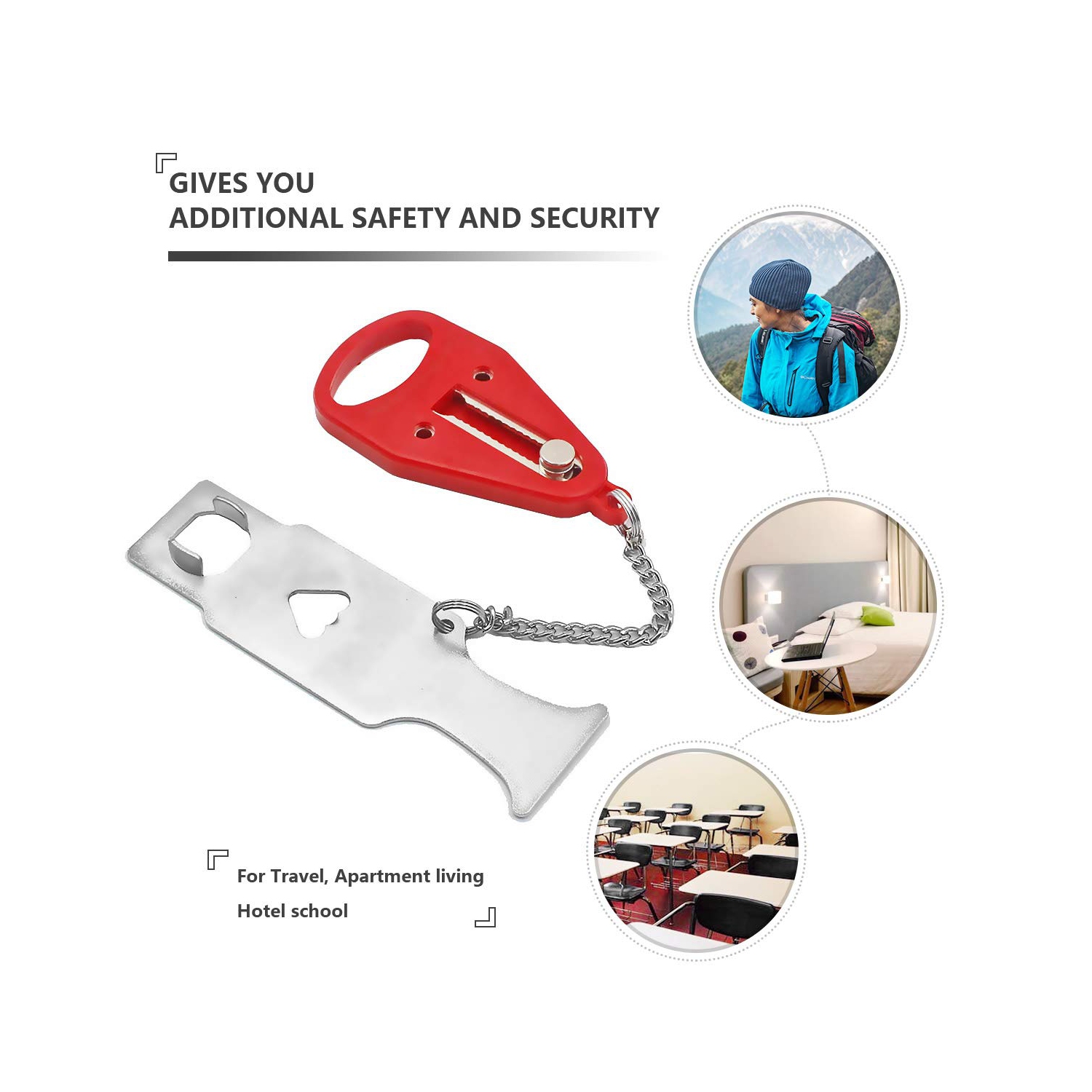 Portable Door Lock for Home and Travel Safety, Travel Lock, Airbnb Lock, Childproof Security Lock, Suitable for Home, Hotel, School, Apartment etc.
