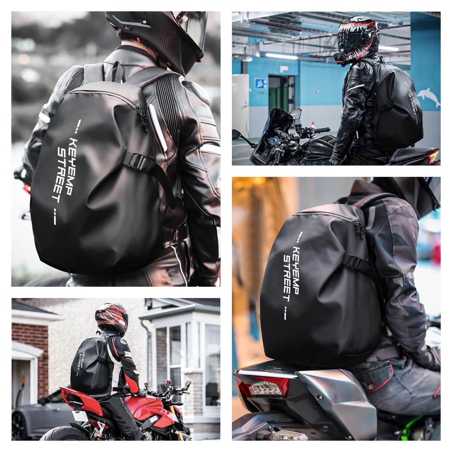 Motorcycle Backpacks for Men Waterproof Helmet Backpack, Motorcycle Accessories, Laptop Bags, Travel Backpacks School Bags