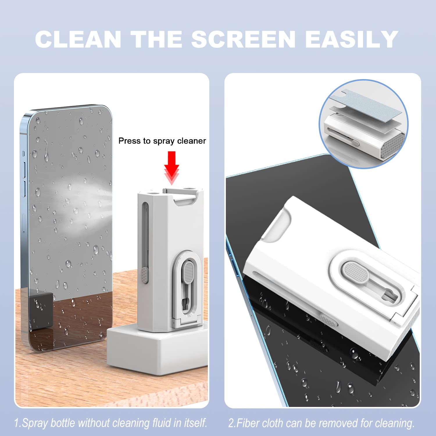 8 in 1 Electronic Cleaning Kit, Keyboard Cleaner Kit, Cleaning Pen for Airpods Pro, Multifunctional Cleaning Kits Fit for Keyboards, Cell Phones,