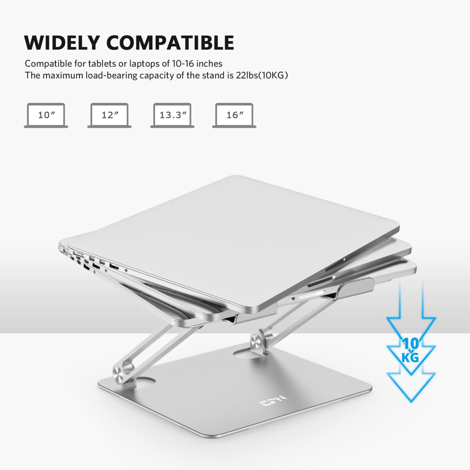 Laptop Stand, Adjustable Laptop Riser with USB Cooling Fan, Ergonomic Computer Stand for Desk, Compatible with MacBook Pro Air, Dell, HP, Lenovo,