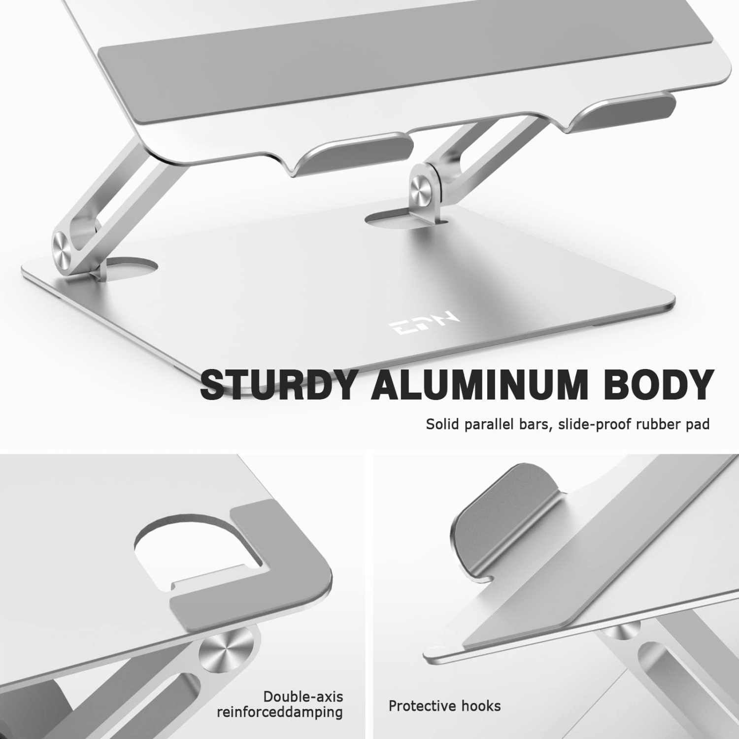 Laptop Stand, Adjustable Laptop Riser with USB Cooling Fan, Ergonomic Computer Stand for Desk, Compatible with MacBook Pro Air, Dell, HP, Lenovo,