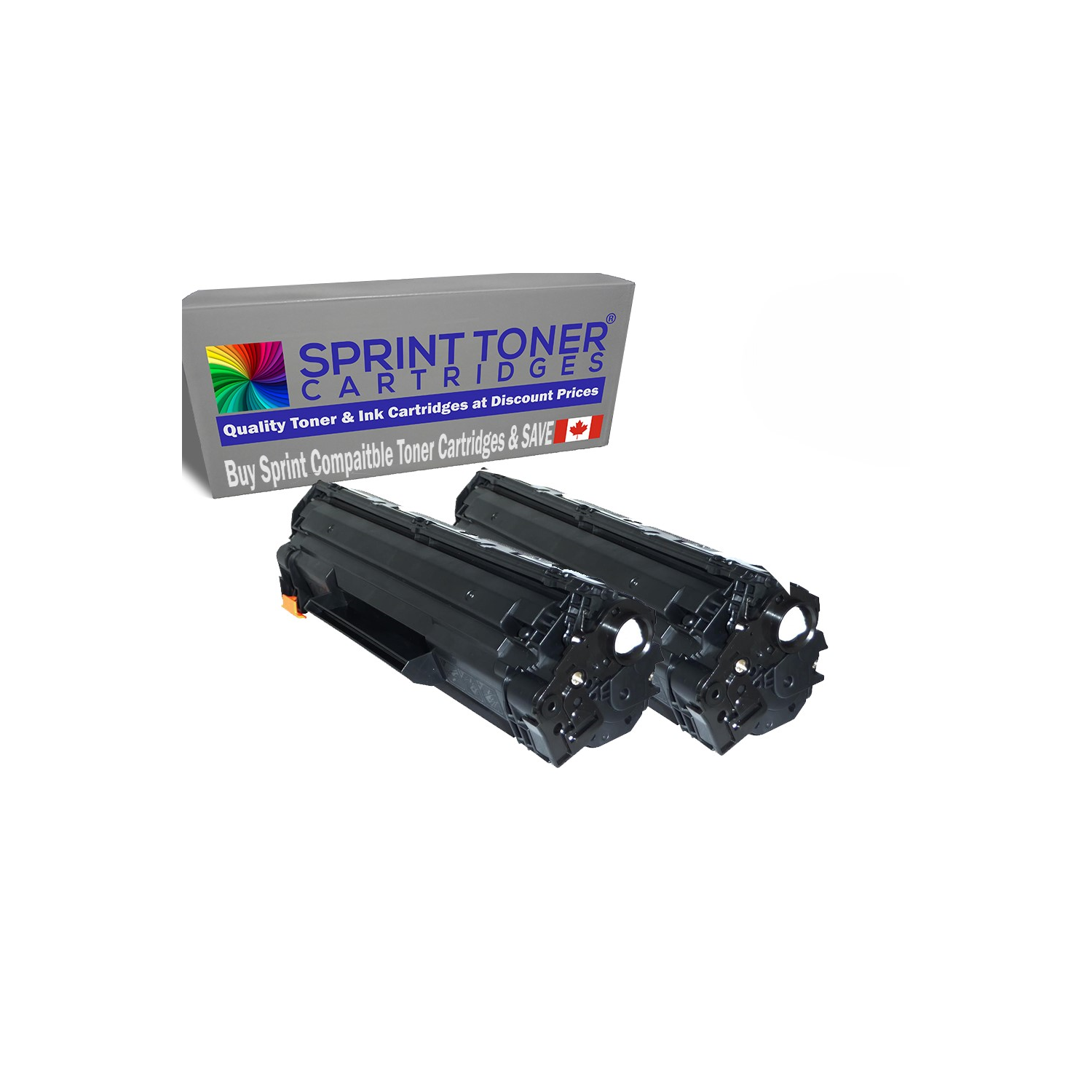 Cartouche d'encre en poudre noire compatible HP CE285&nbsp;A, HP 85&nbsp;A - Paquet de 2