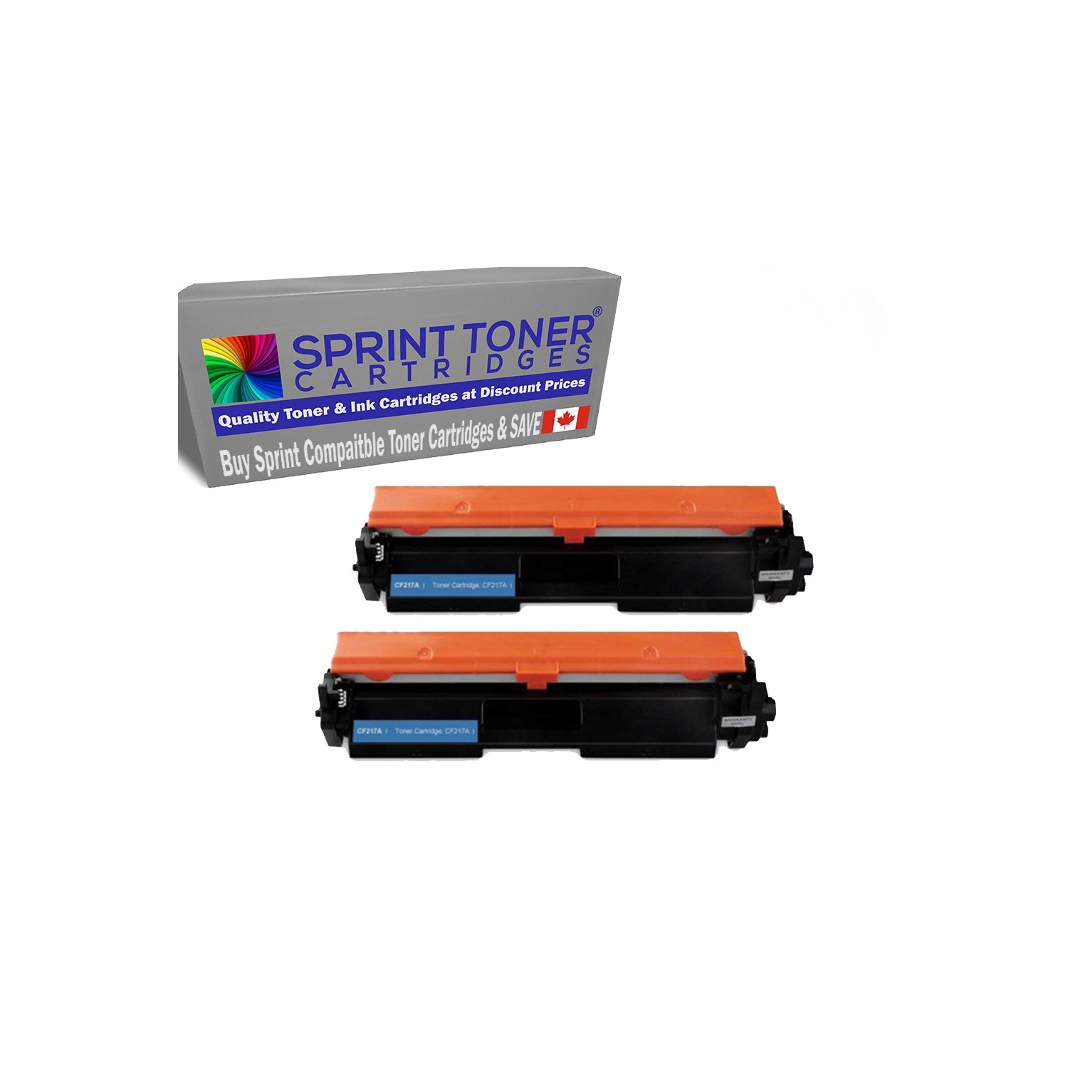 Cartouches d'encre en poudre noire HP compatible CF217&nbsp;A, HP17&nbsp;A [avec puce] - Paquet de 2