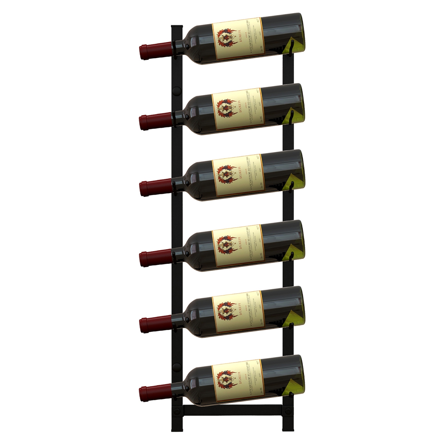 Gymax 6 Bottles Wall Mounted Wine Rack Metal Wine Display Holder Organizer