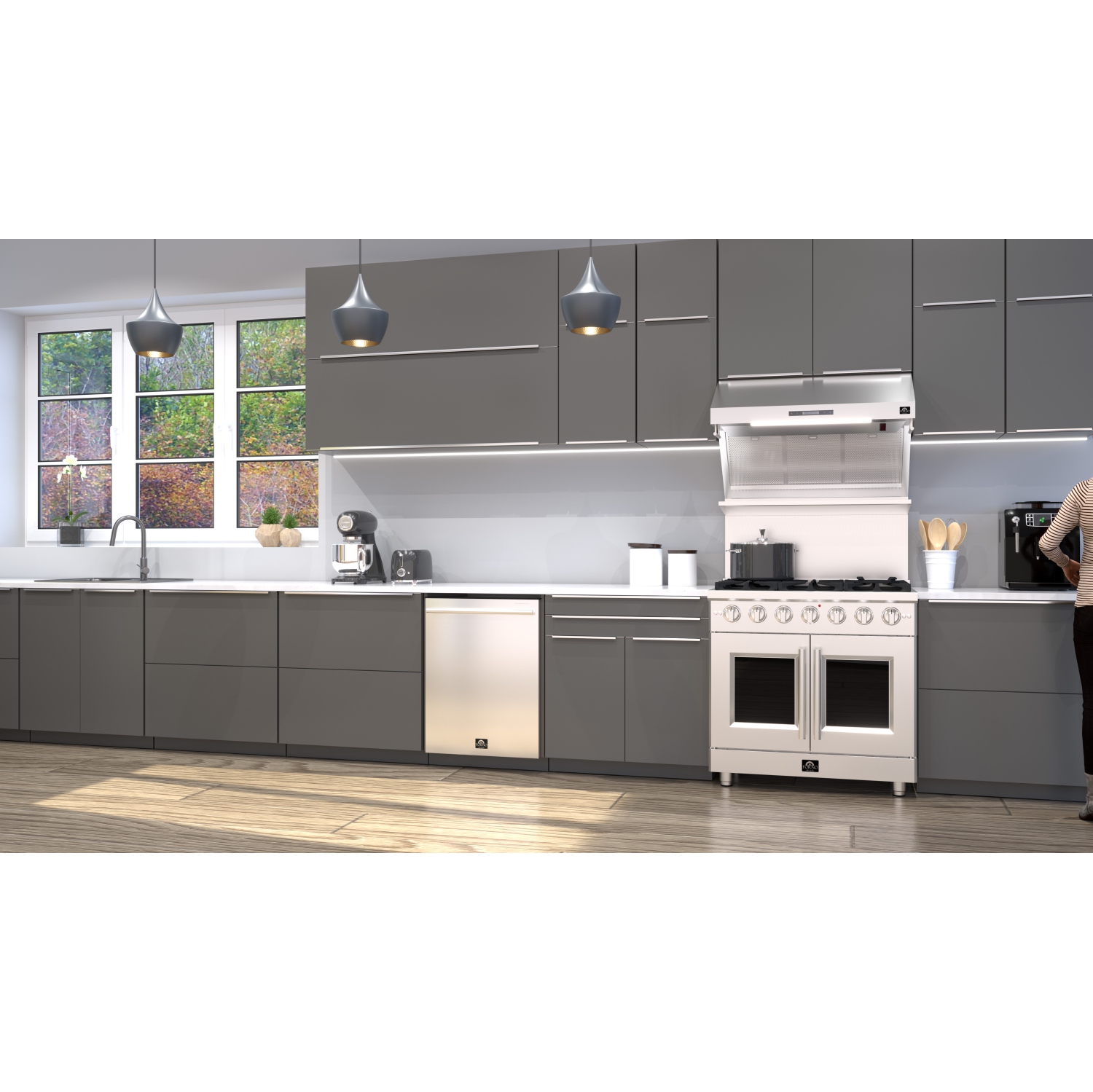 Forno Galiano 36-inch Freestanding French Door Gas Range