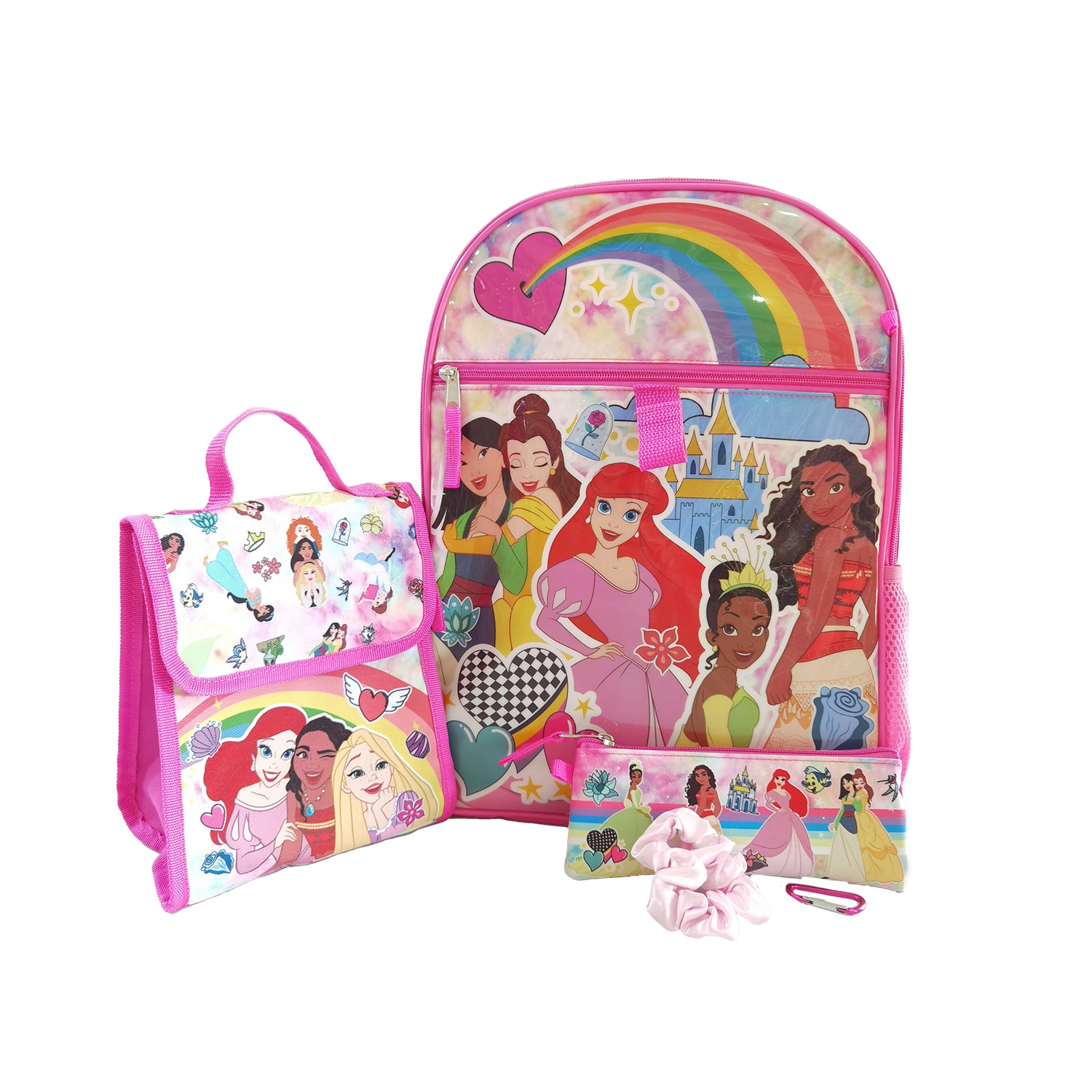 Disney Princess Characters 5 Piece Kids 16" Backpack Set