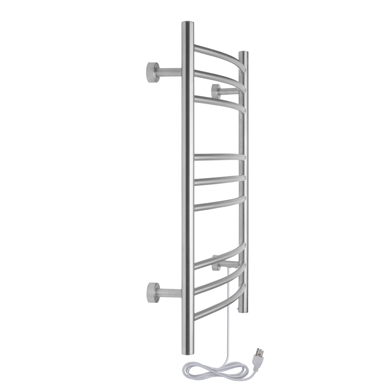 WarmlyYours Riviera Electric Towel Warmer 24"W x 32"H x 6.1"D, Brushed, Hardwired or Plug-in