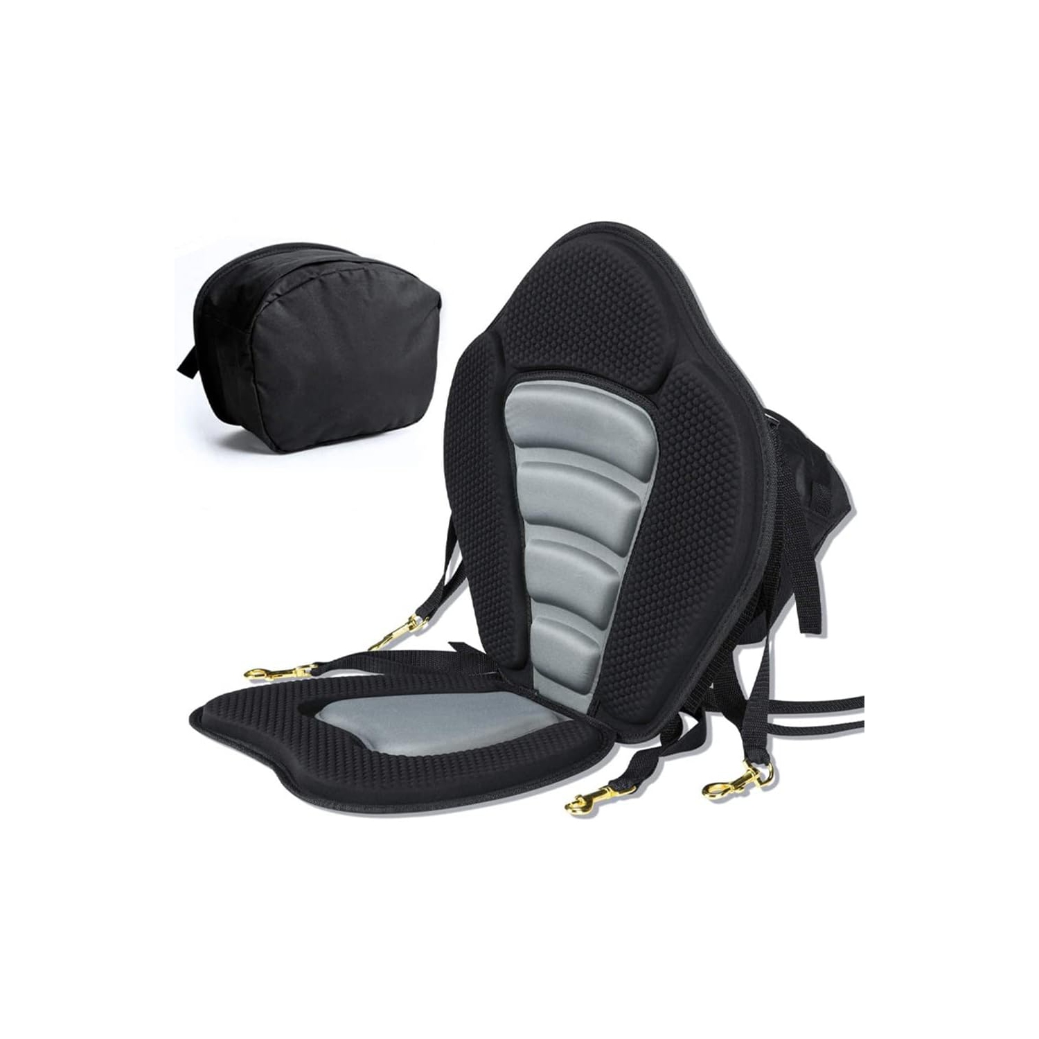 WINGOMART Padded Kayak Seat for Paddle Board with Storage Bag, Canoe, Fishing Boat & Kayaks Adjustable Cushions - Universal Size with Back Support