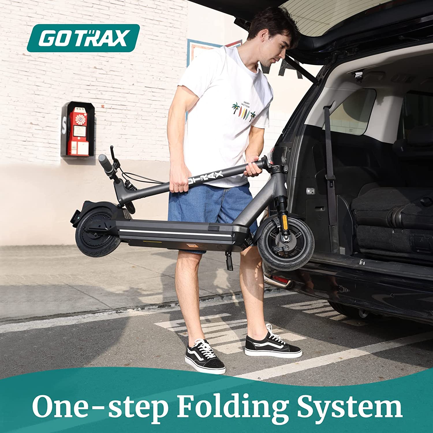 GOTRAX G6 Electric Scooter - 10" Pneumatic Tires, 72 km Max Range, 32 km/h Top Speed, 500W Motor, 6 Hour Charge Time, Auto Cruise Control, Foldable