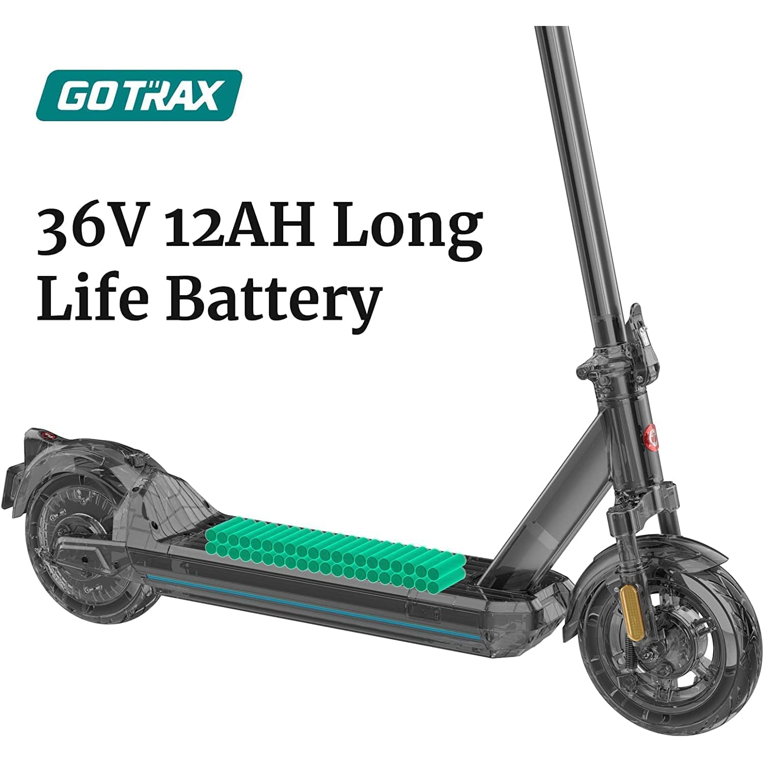 GOTRAX G6 Electric Scooter - 10" Pneumatic Tires, 72 km Max Range, 32 km/h Top Speed, 500W Motor, 6 Hour Charge Time, Auto Cruise Control, Foldable