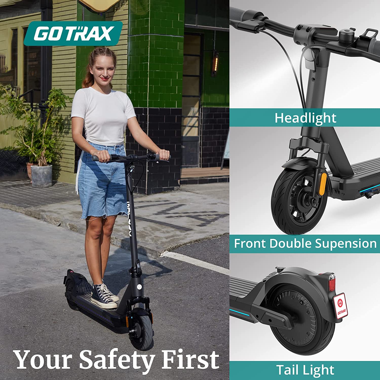 GoTrax GX2 Electric Scooter w/37 mi Max Operating Range & 35 mph Max Speed  Gray GT-GXTWO-GRAY - Best Buy