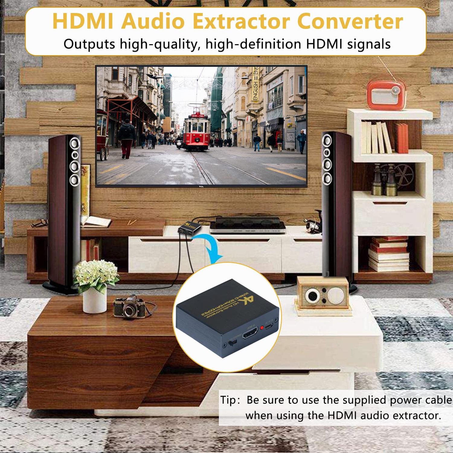 HDMI Audio Extractor 4K 60Hz HDMI Audio répartiteur audio séparateur numérique HDMI optique + analogique 3,5&nbsp;mm répartiteur audio stéréo pour