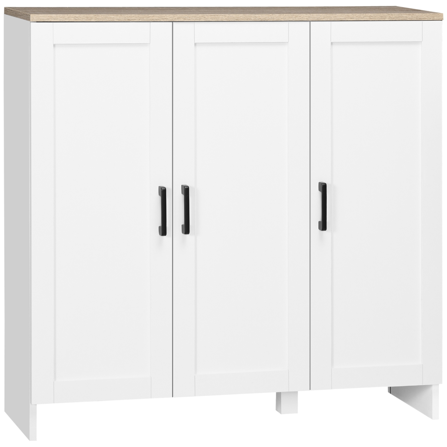 HOMCOM – Buffet moderne avec rangement, armoire étroite de 35&nbsp;po, armoire de rangement de cuisine avec 3 portes Shaker et tablettes ajustables,