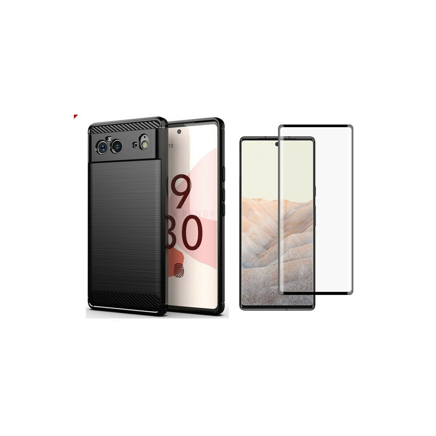 SuperShield Case for Google Pixel 6 Case, with Google Pixel 6 Screen Protector.[3 in 1] Scratch Resistant Carbon Fiber Cover + 9H Tempered Glass