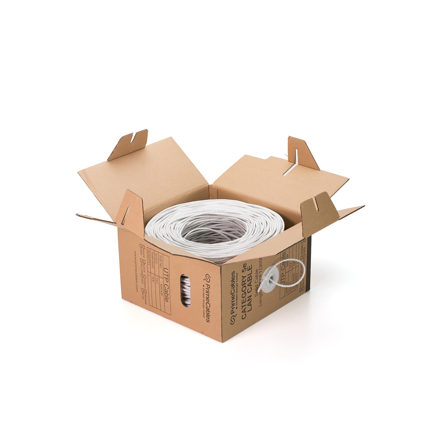 Câble Ethernet blanc en vrac Cat5e 1000ft, 24AWG pi/s UTP solide, en vrac, coté mural