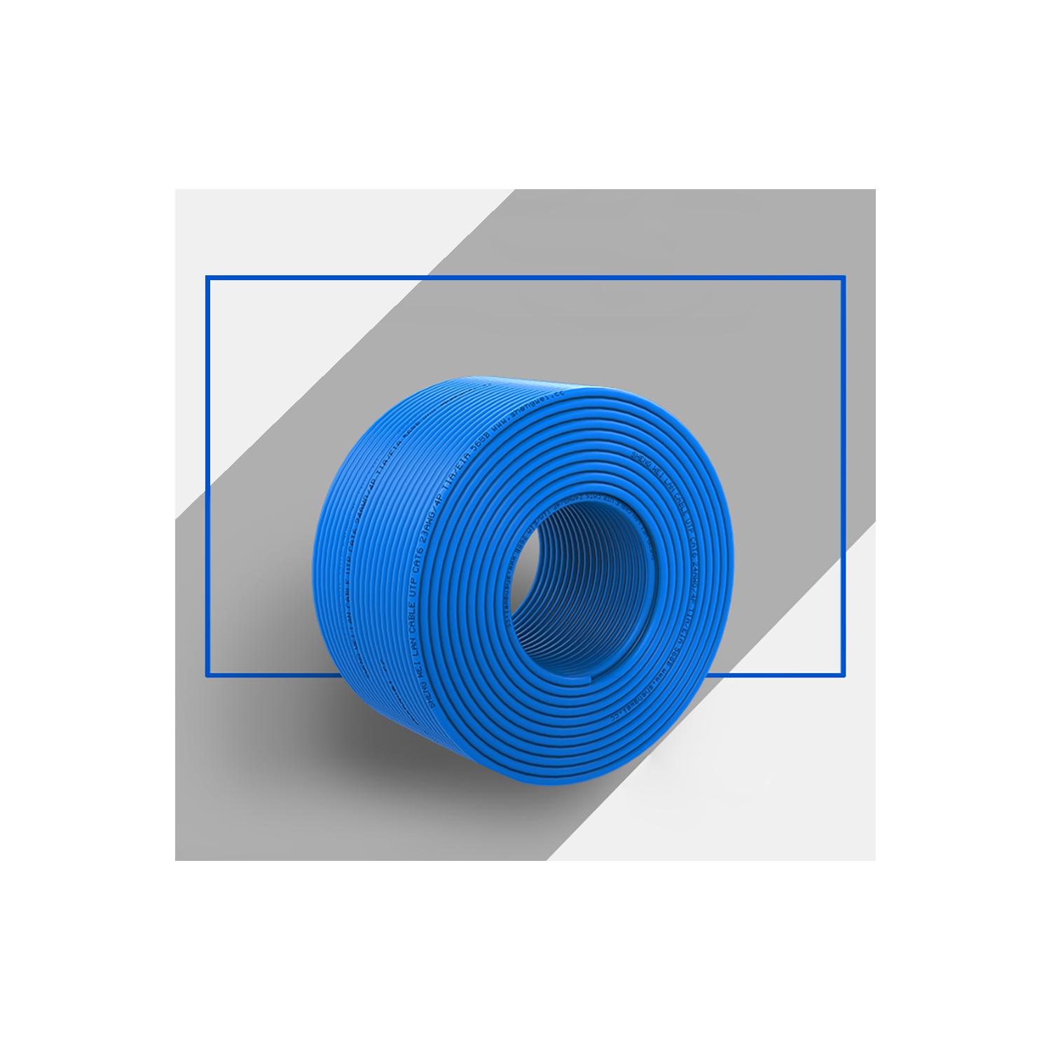 Blue – Câble Ethernet en vrac Cat5e 1000ft, 24AWG pi de câble solide UTP CCA, en vrac, conforme au mur