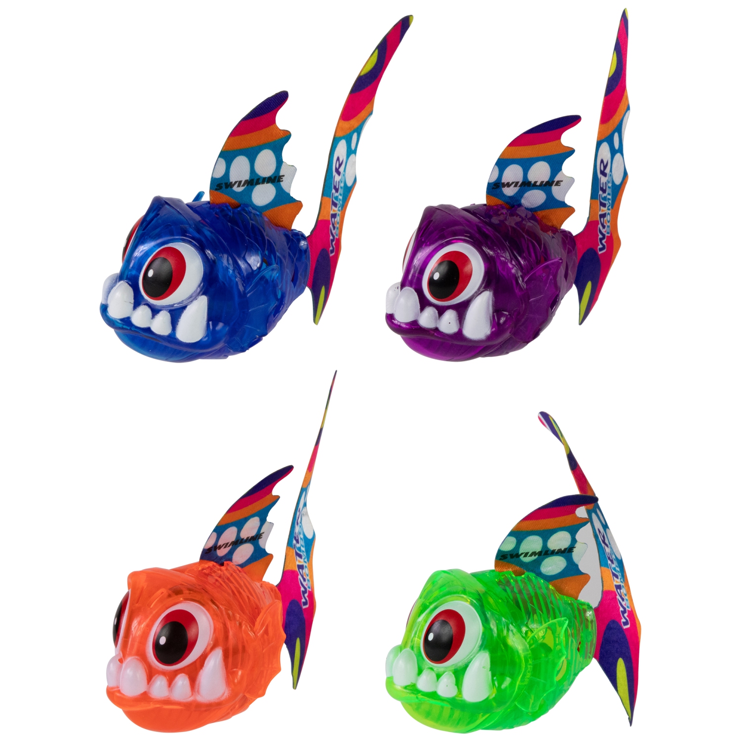 Ensemble de jeu de plongée illuminé en forme de poisson Piranha de 4 pièces