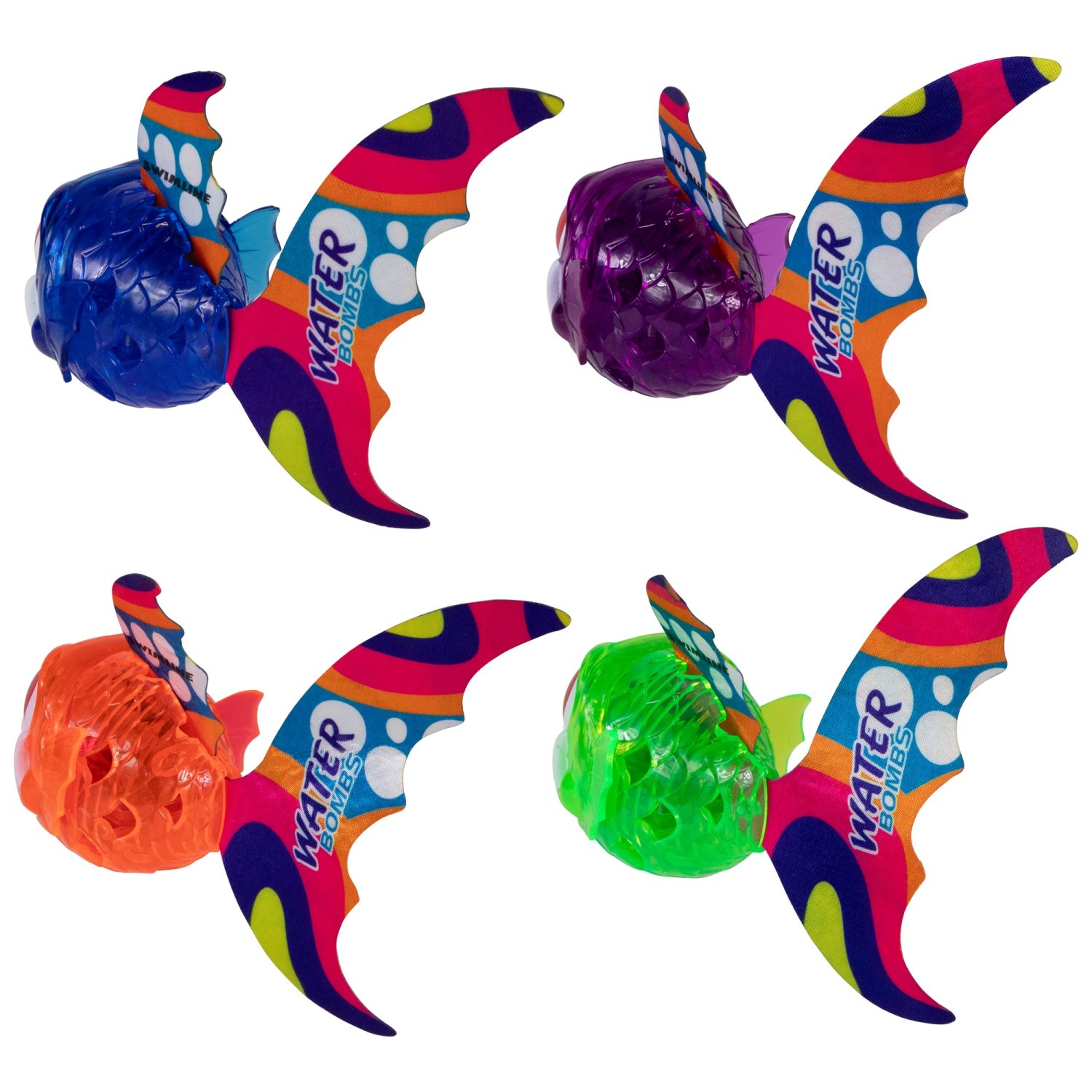 Ensemble de jeu de plongée illuminé en forme de poisson Piranha de 4 pièces
