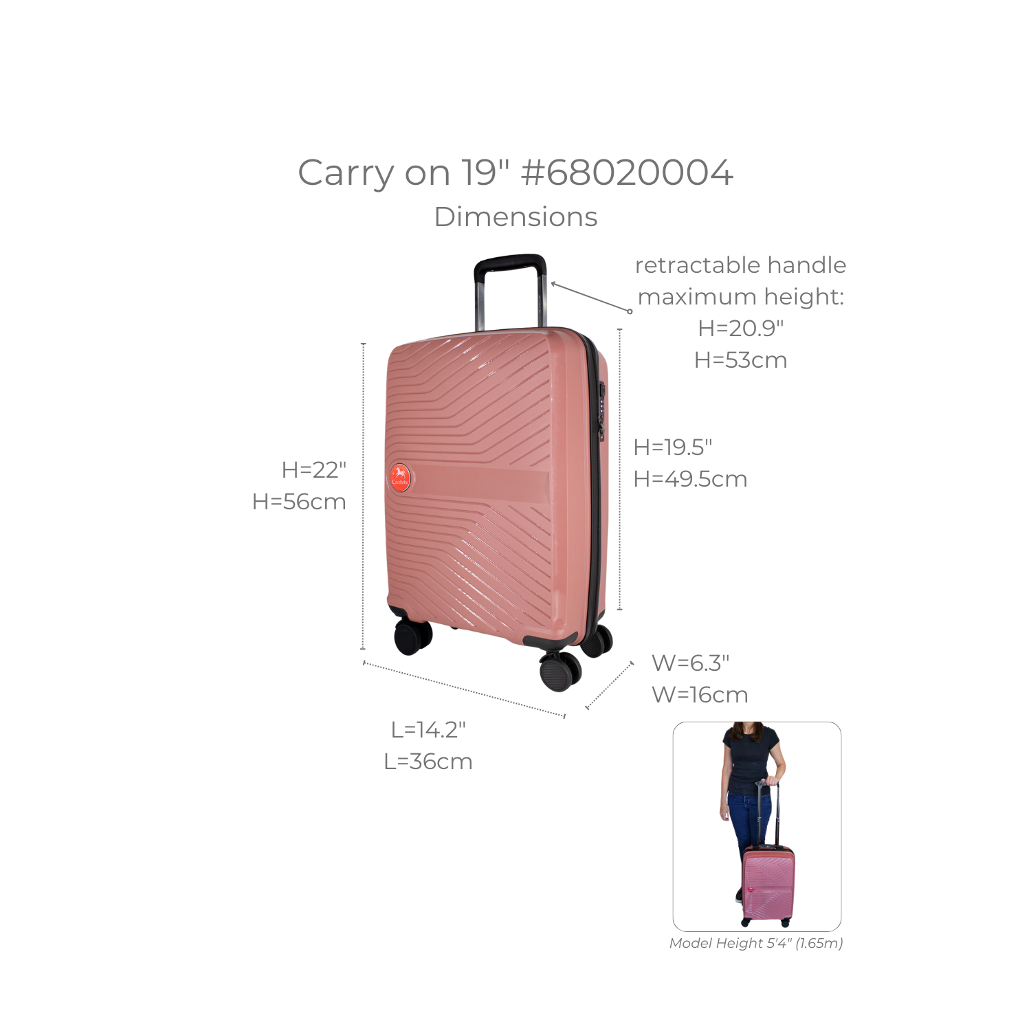 Bagage de cabine rigide coloré 19 po Cavalinho - Blanc