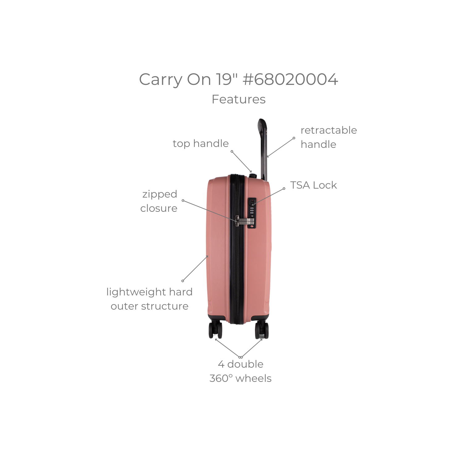 Bagage de cabine rigide coloré 19 po Cavalinho - Blanc