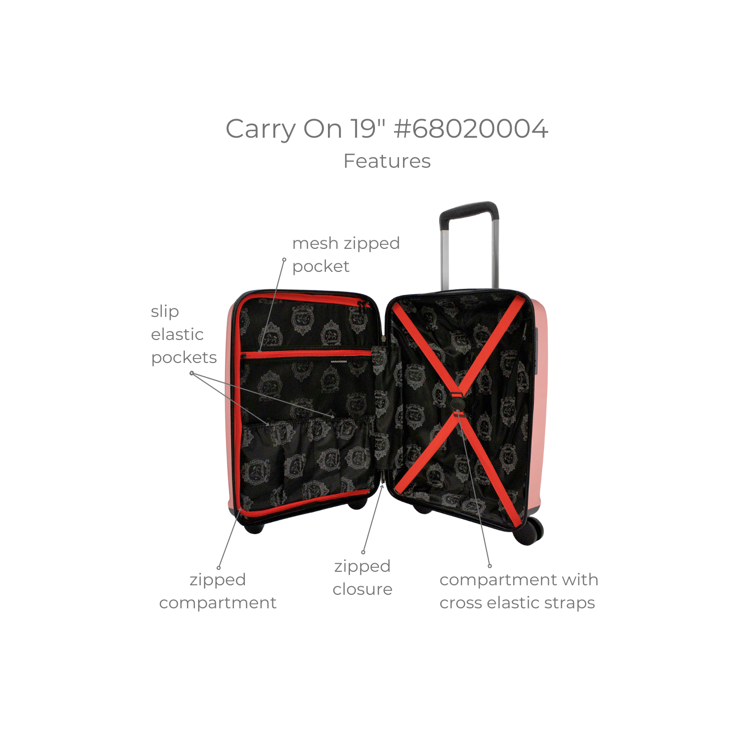 Bagage de cabine rigide coloré 19 po Cavalinho - Blanc