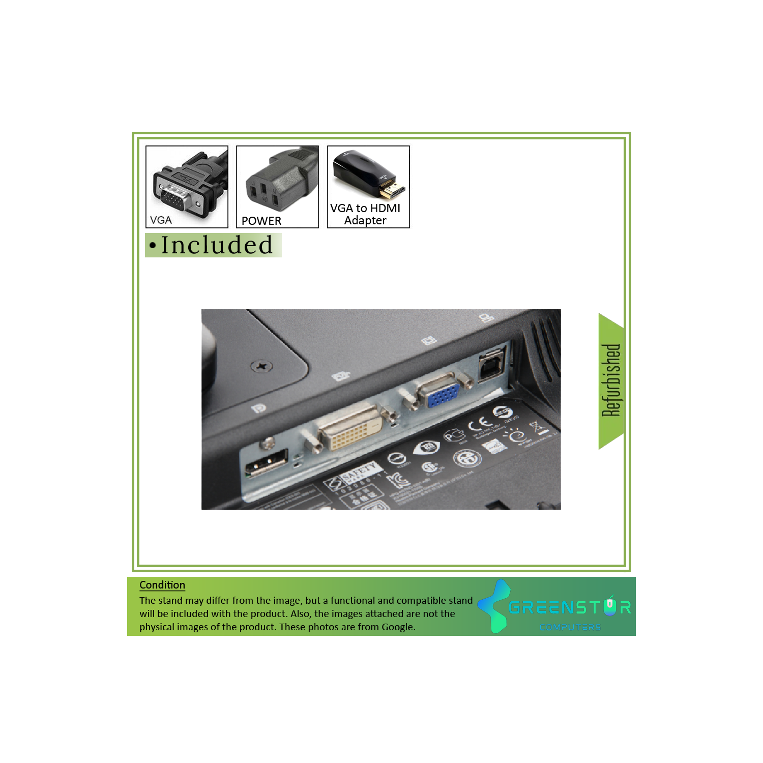 Refurbished(Good) - HP Compaq Advantage Series LA2006X 20" Widescreen 1600x900 HD+ LED Backlit LCD TN Monitor