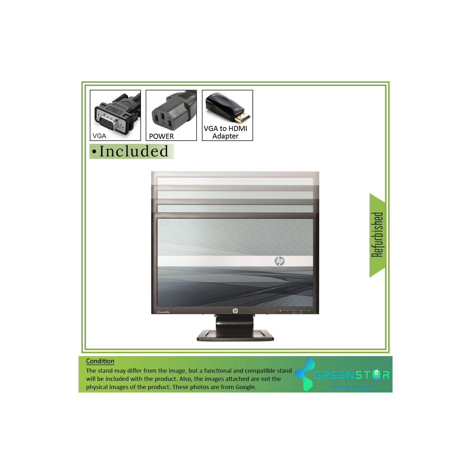 Refurbished(Good) - HP Compaq Advantage Series LA2006X 20" Widescreen 1600x900 HD+ LED Backlit LCD TN Monitor