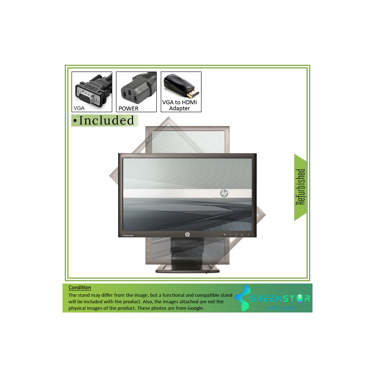 Refurbished(Good) - HP Compaq Advantage Series LA2006X 20" Widescreen 1600x900 HD+ LED Backlit LCD TN Monitor