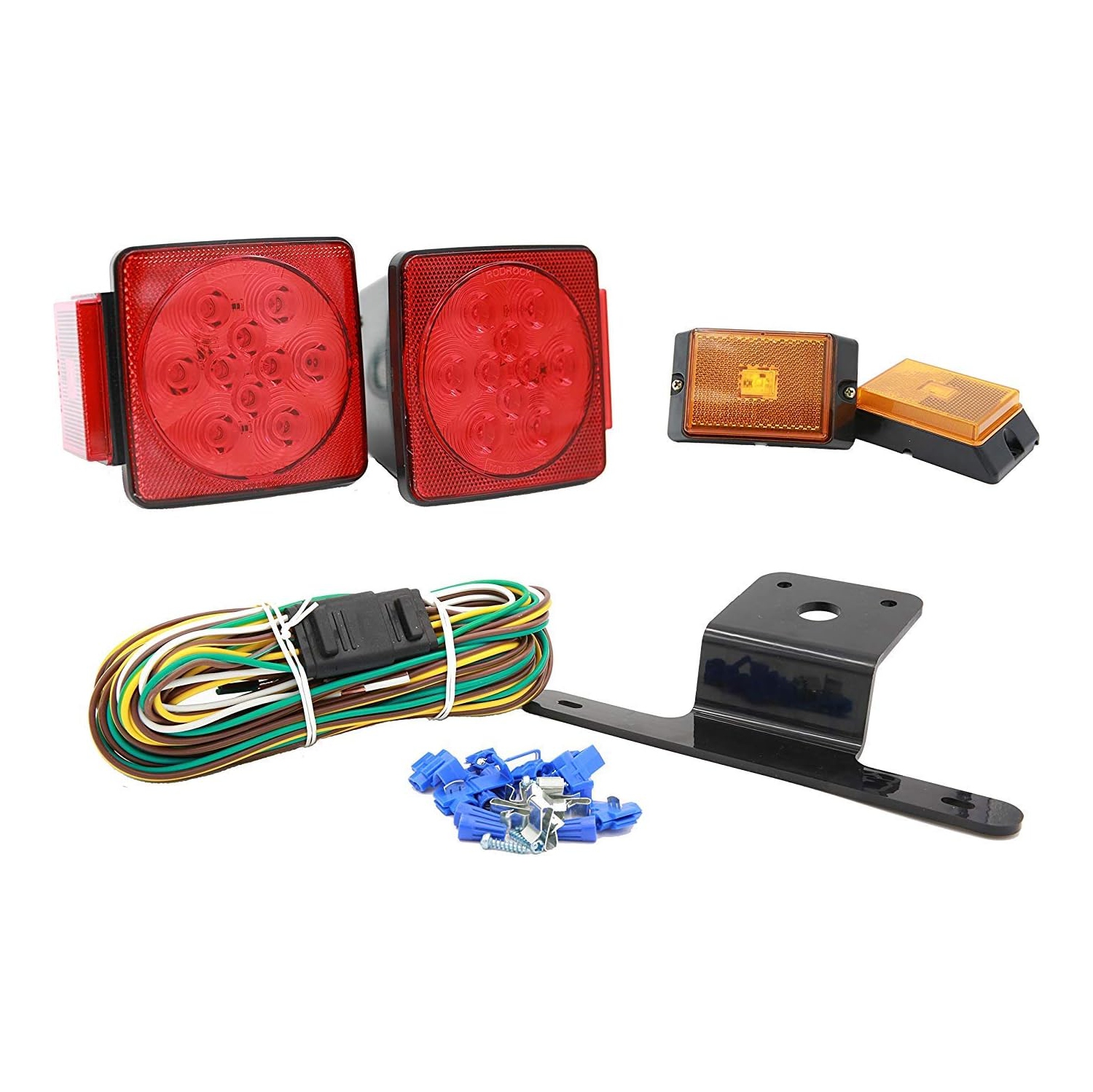 Ensemble d'éclairage de remorque arrière submersible DEL de luxe 12&nbsp;V pour remorques de moins de 80 po de largeur