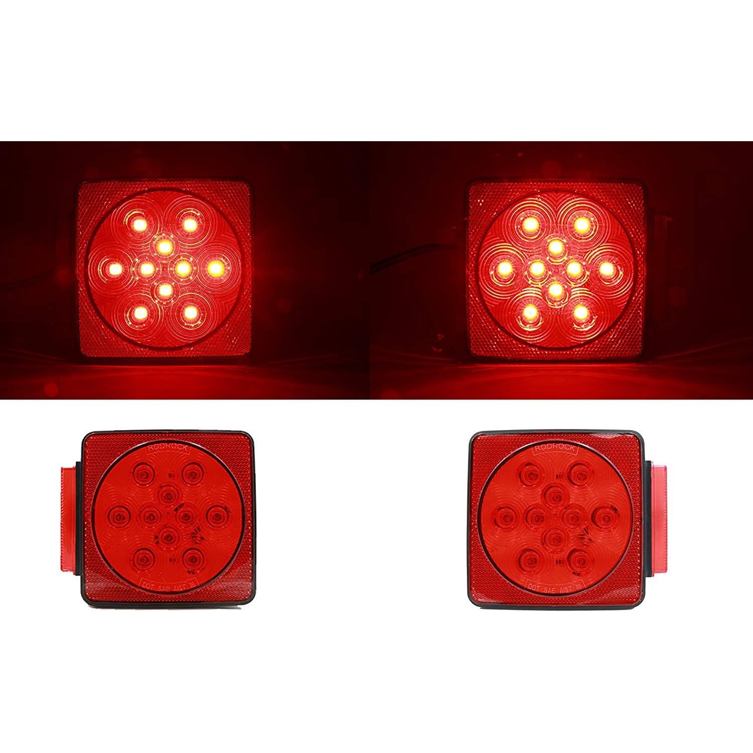 Ensemble d'éclairage de remorque arrière submersible DEL de luxe 12 V pour remorques de moins de 80 po de largeur