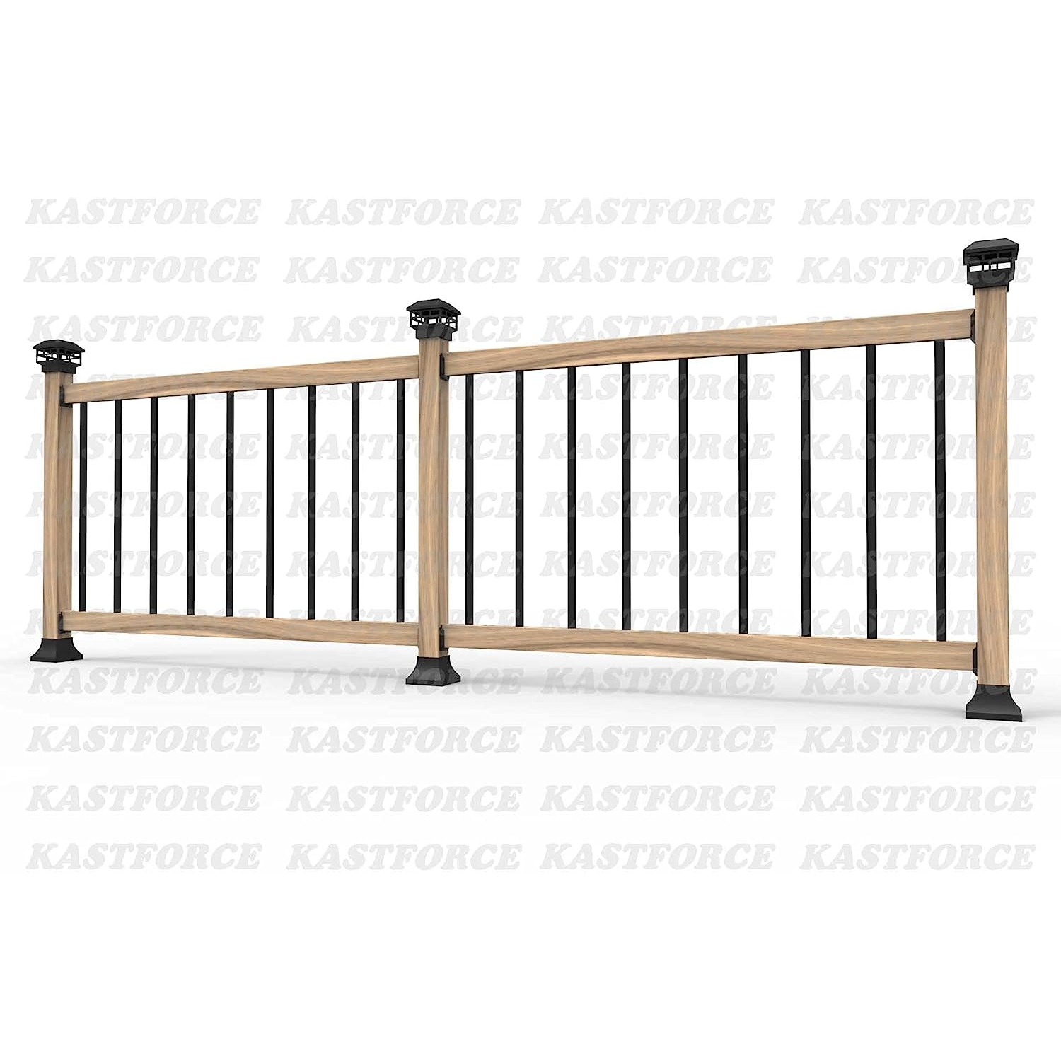 KASTFORCE 20pc Nylon Deck Railing Brackets Connectors with 120pcs Stainless Black Coating Screws for 2x4 Railing Wood Post