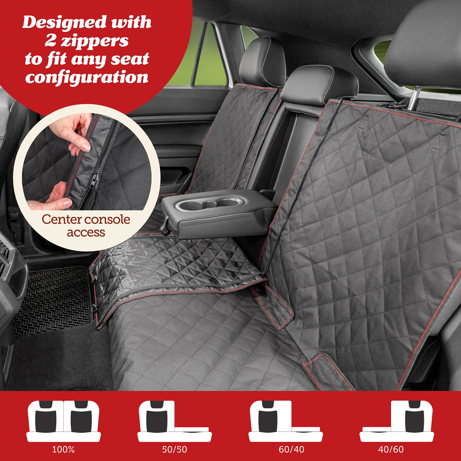 Gear Dog Car Seat Cover for Back Seat, Protects from Scratches, Scuffs, Shedding, Mud, & More, 100% Waterproof, Non-Slip Cover Stays Securely in