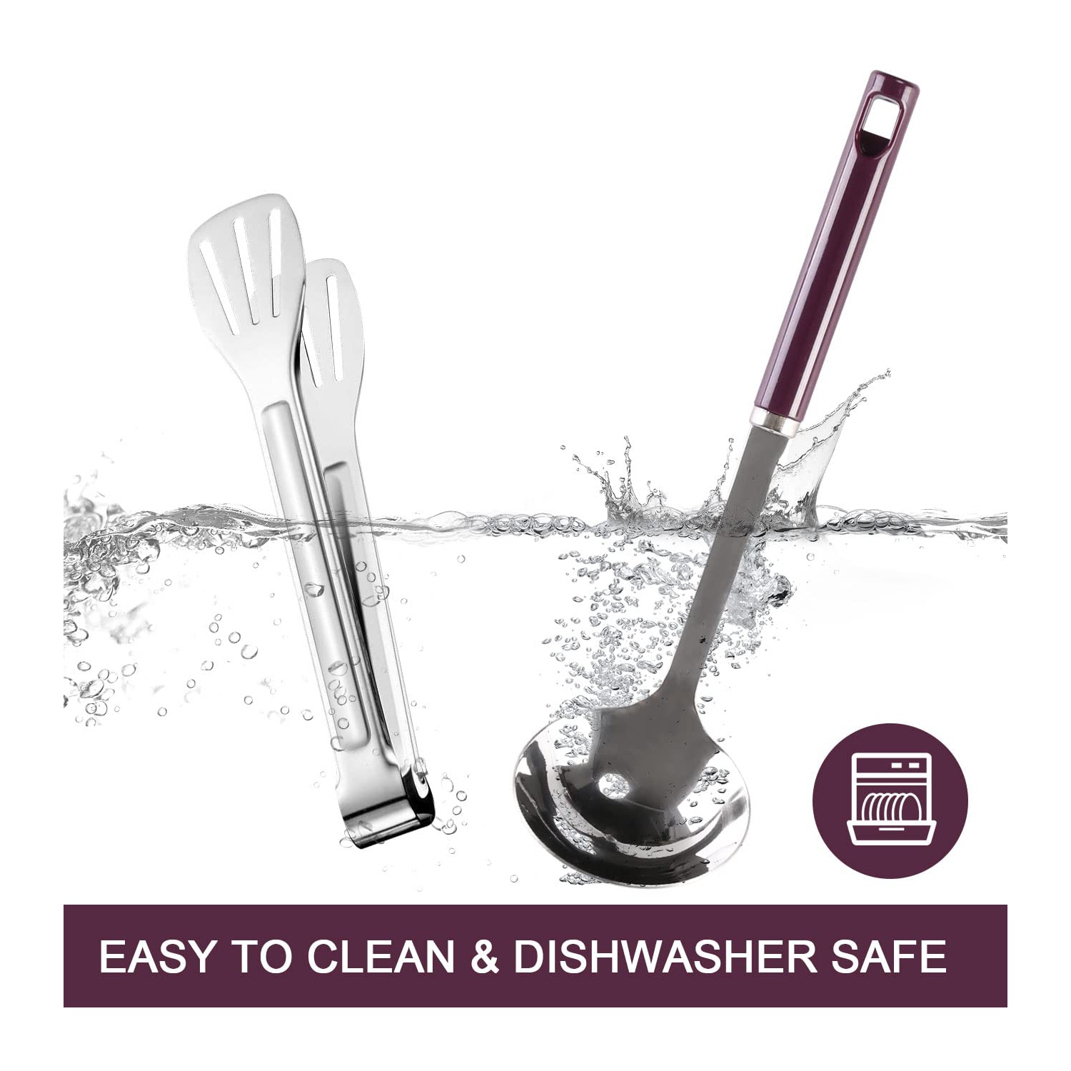 8pcs Camping Kitchen Utensil Set, Cooking Utensil Organizer with Water Resistant Case for BBQ, Travel,Camping, Hiking, Cooking and Outdoor Activities