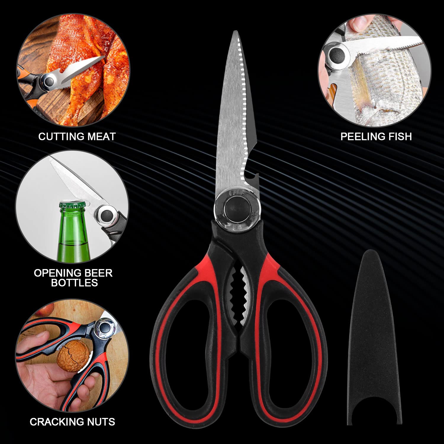 8pcs Camping Kitchen Utensil Set, Cooking Utensil Organizer with Water Resistant Case for BBQ, Travel,Camping, Hiking, Cooking and Outdoor Activities