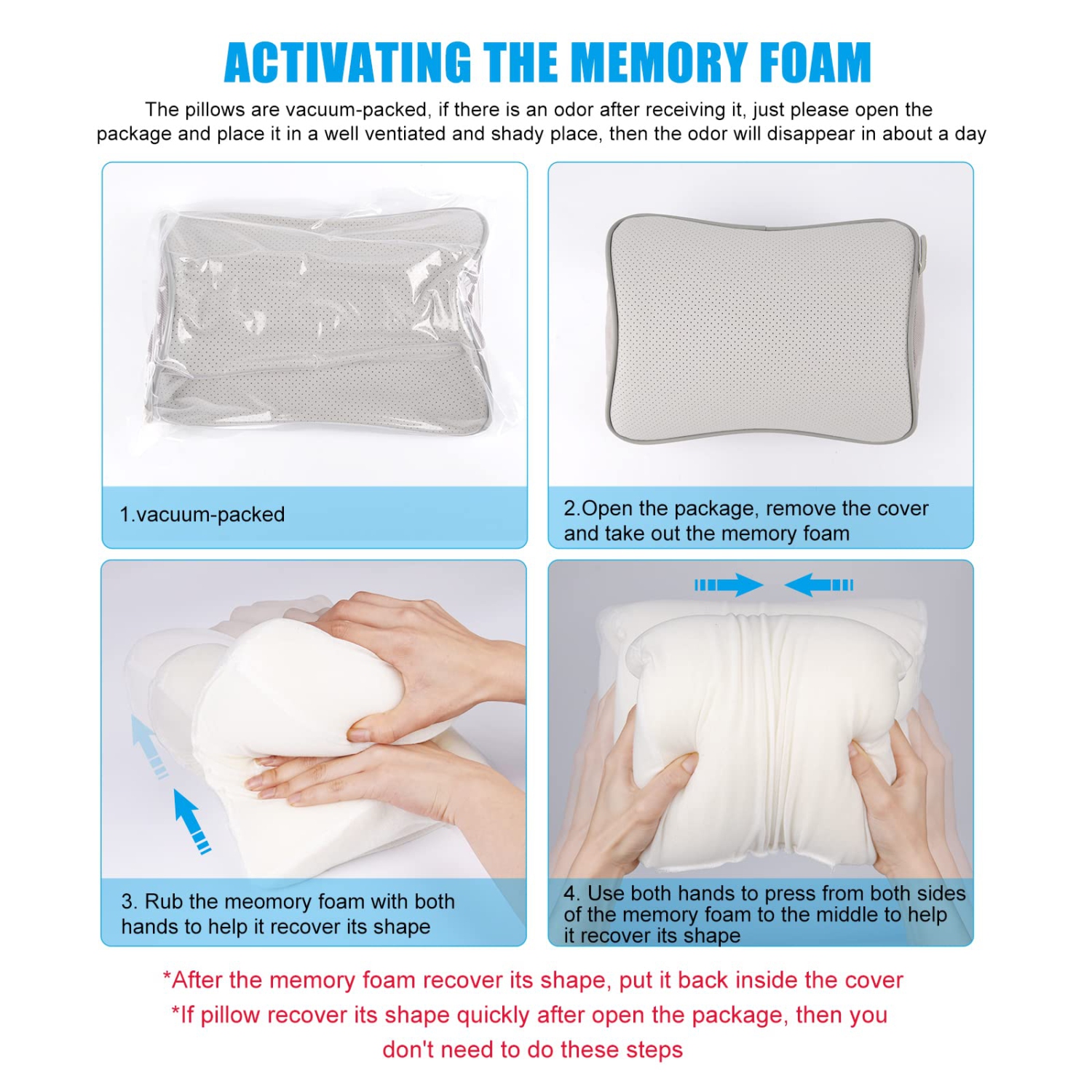 Headrest Pillow, Car Memory Foam Car Neck Pillows Soft Leather for Driving Home Office Gray