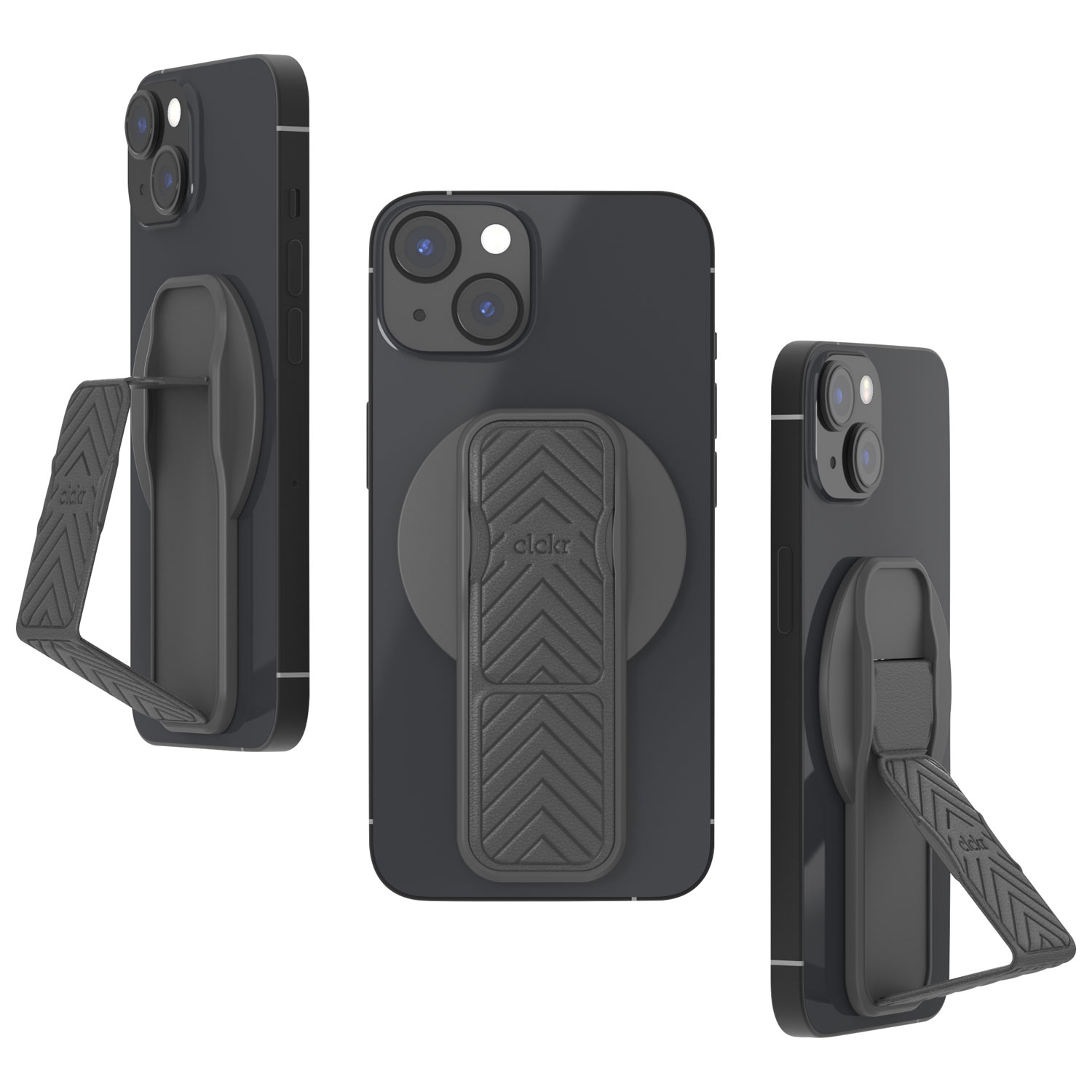 Poignée et support MagSafe de CLCKR pour cellulaire - Flèche grise