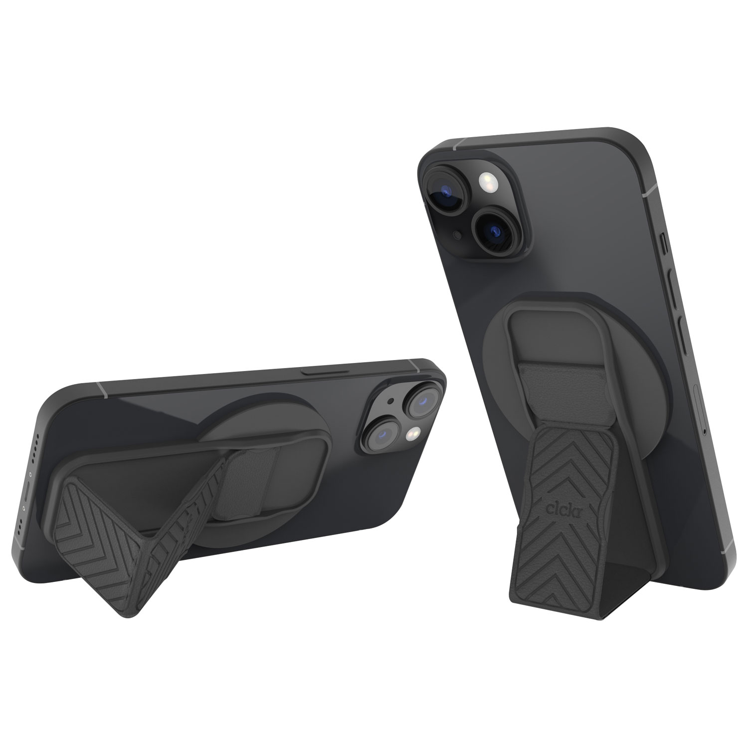 Poignée et support MagSafe de CLCKR pour cellulaire - Flèche grise