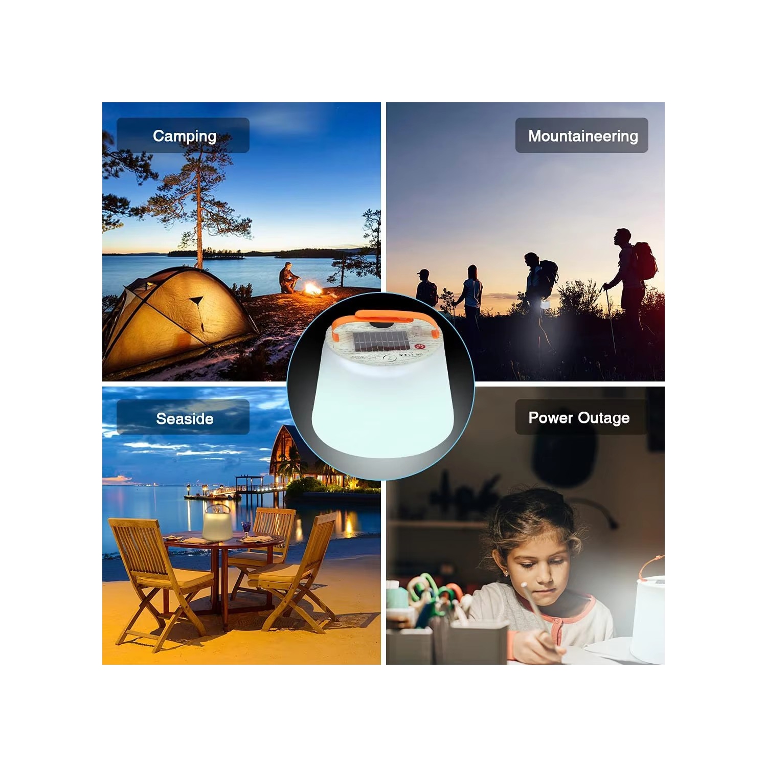 Inflatable Solar LED Camping Lantern with Speaker and Phone Charger Waterproof LED Solar Lamp for Camping Hiking USB Phone Charger Outdoor, Fishing