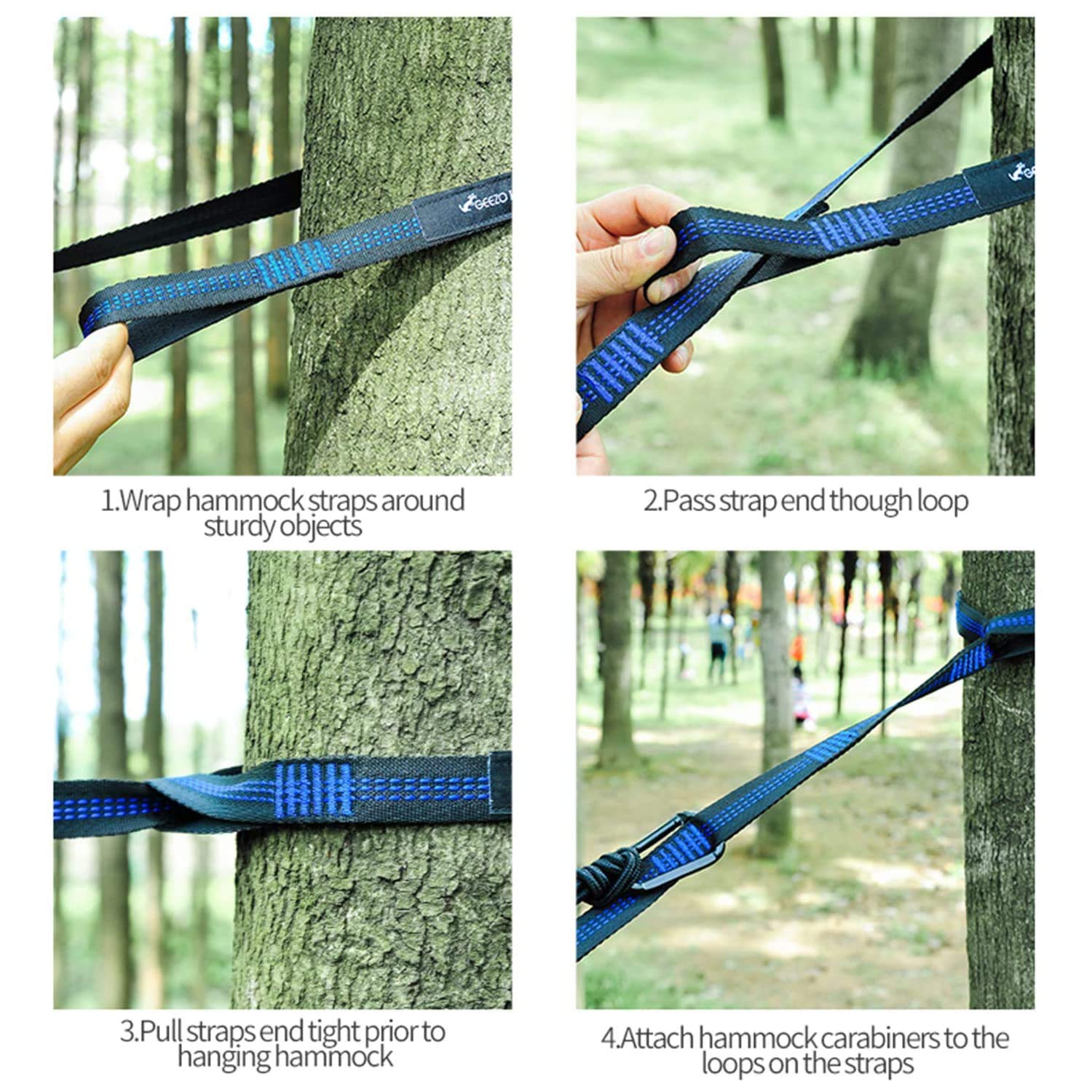 Double Camping Hammock, Lightweight Portable Parachute 500lbs Capacity Hammock for Backpacking, Camping, Travel, Beach, Garden