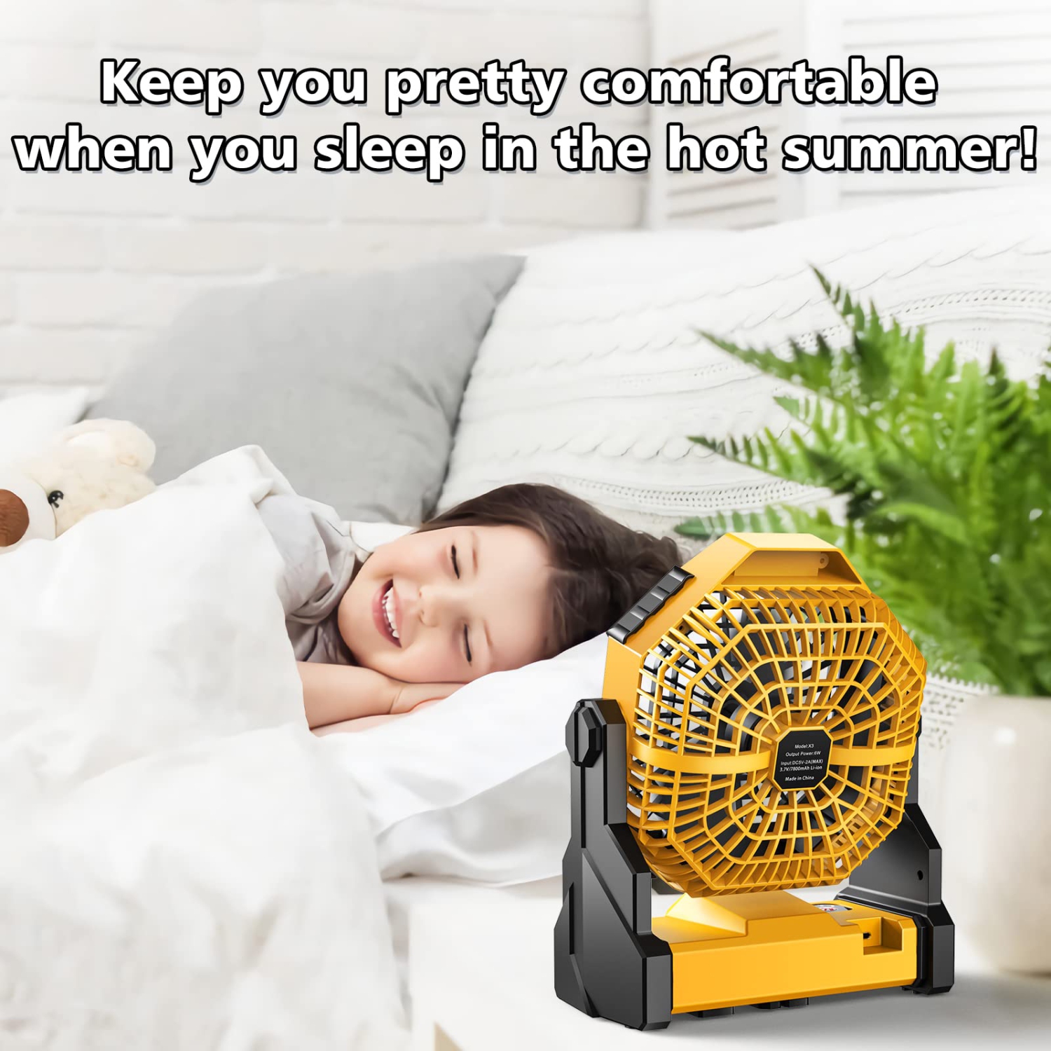 Camping Fan, Camping Fan Rechargeable with LED Lantern & Hanging Hook, Battery Operated Camping Fan for Tent, 270° Rotation, Portable USB Camping Fan