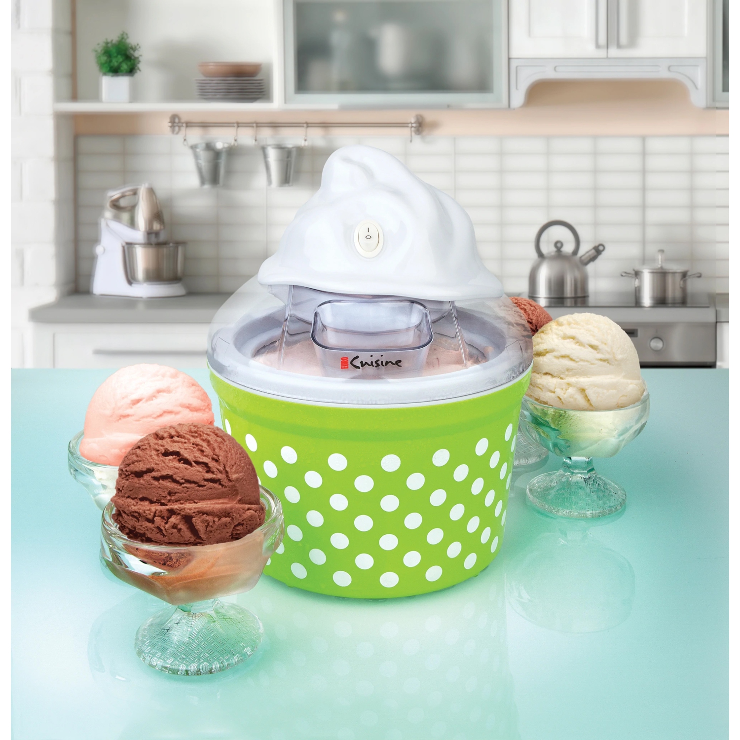 Automatic Ice Cream Sorbet & Frozen Yogurt Maker Green
