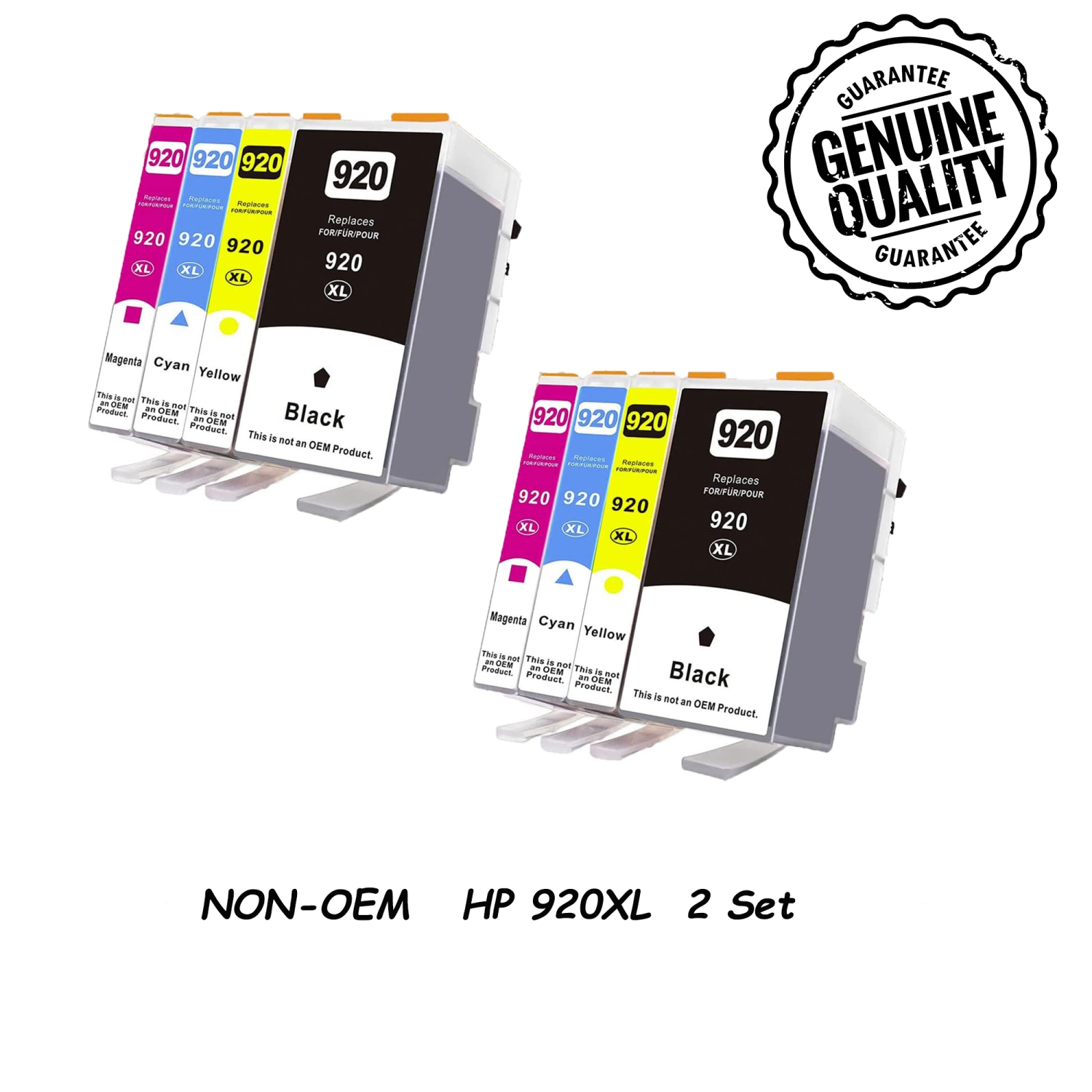 2 Set Compatible Replacement for HP 920 XL Ink Cartridge 920XL High Yield for HP Printer OfficeJet 6000 6500 6500A 6500A Plus 7000 7500A E910a