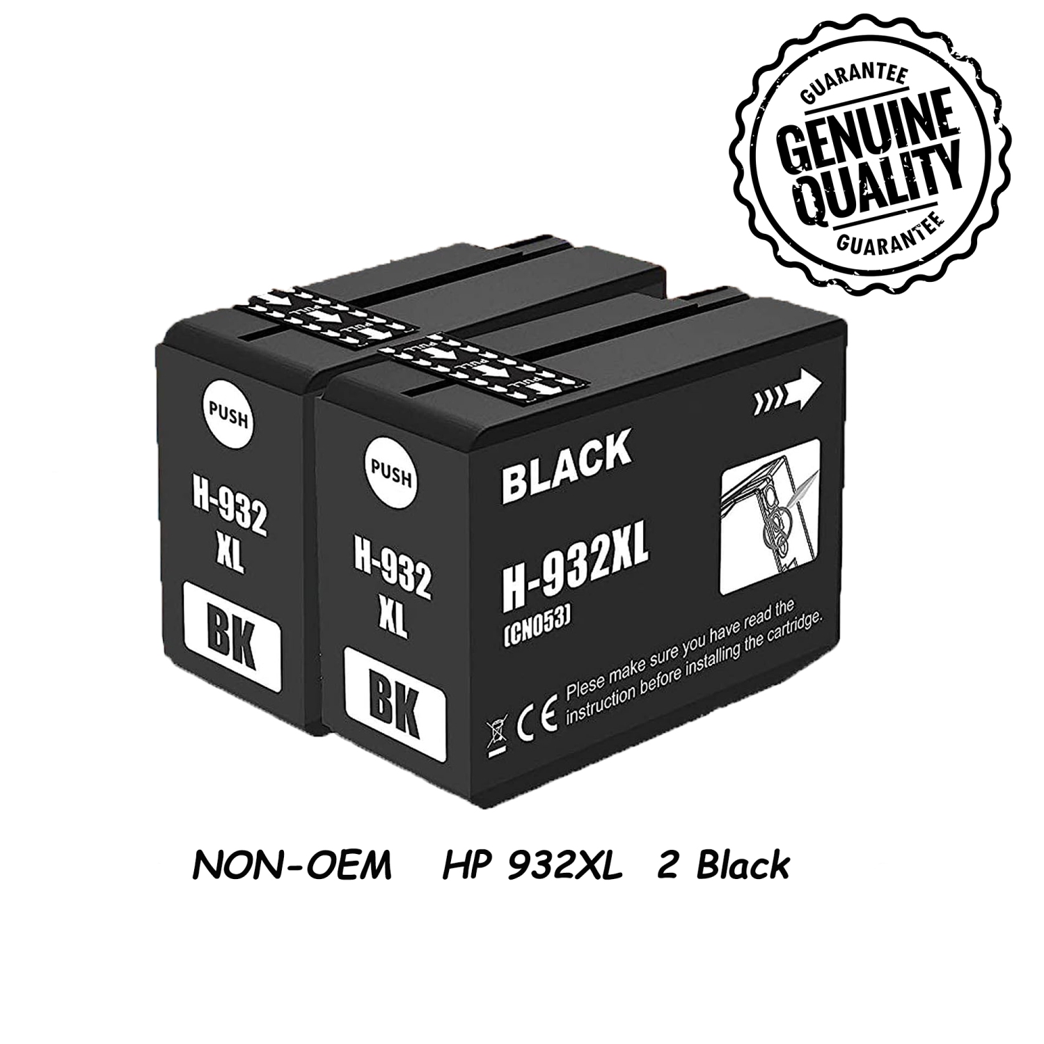 2 Black Compatible Replacement for HP 932XL / 933XL Ink Cartridge hp 932 933 High Yield for HP Printer OfficeJet 6100 6600 6700 7110 7510 7512 7610